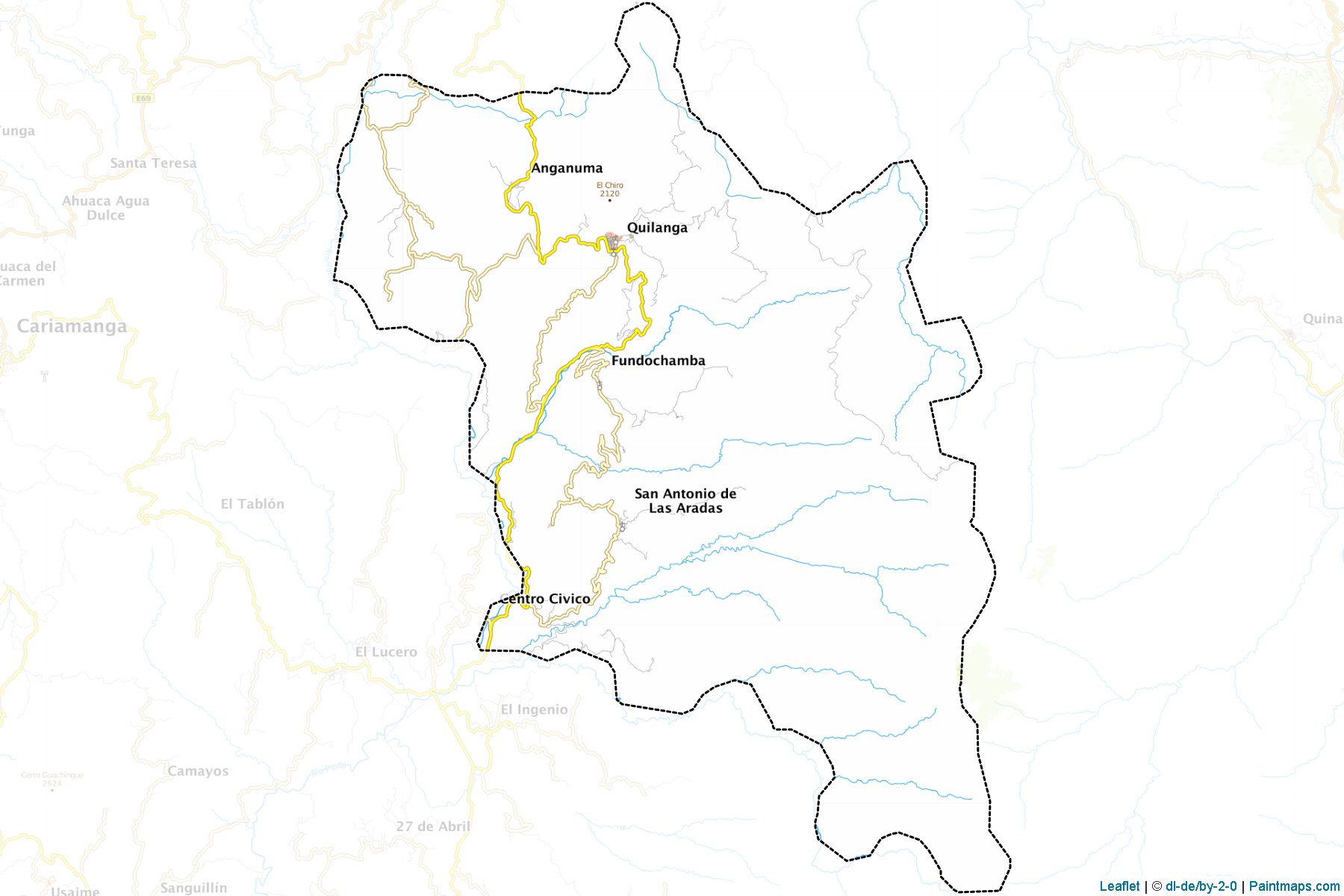 Muestras de recorte de mapas Quilanga (Loja)-1