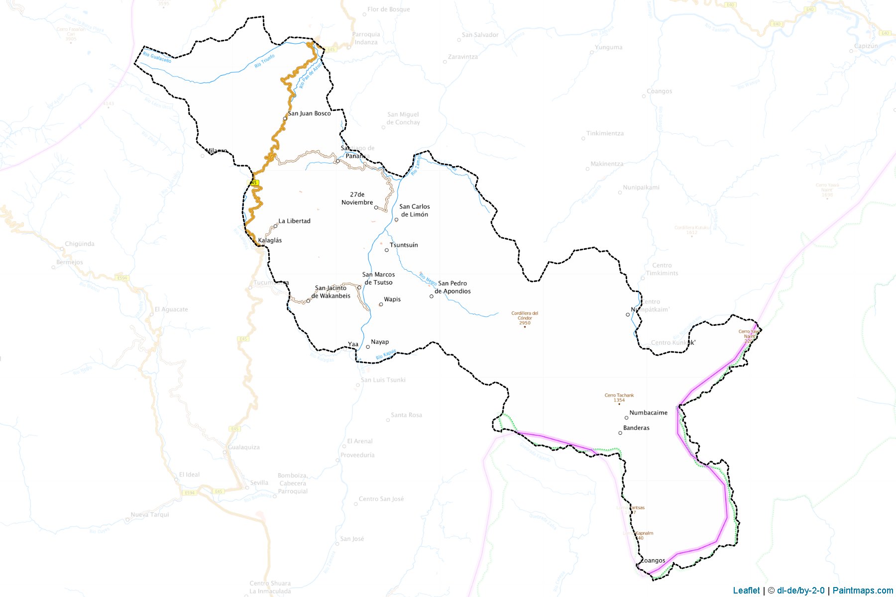 Muestras de recorte de mapas San Juan Bosco (Morona Santiago)-1