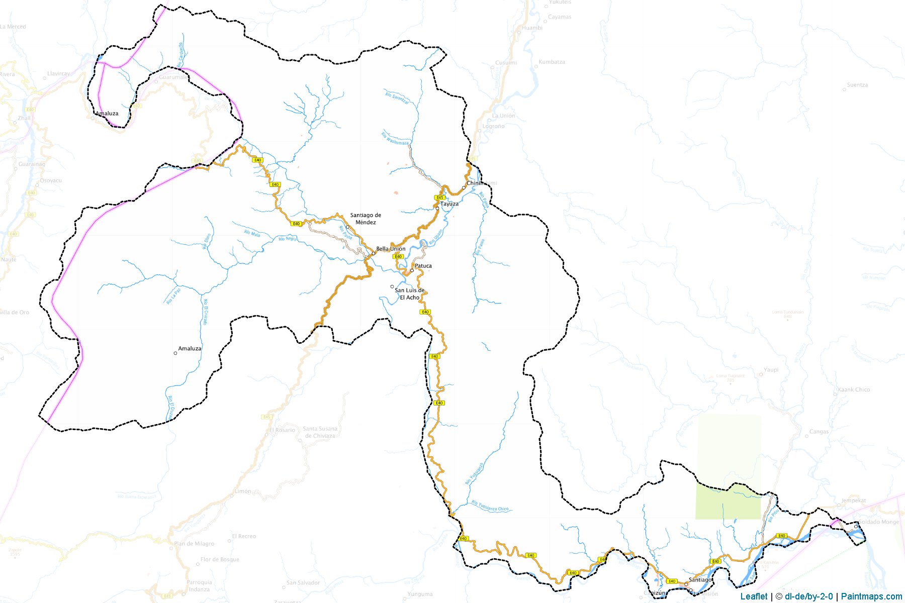 Muestras de recorte de mapas Santiago (Morona Santiago)-1