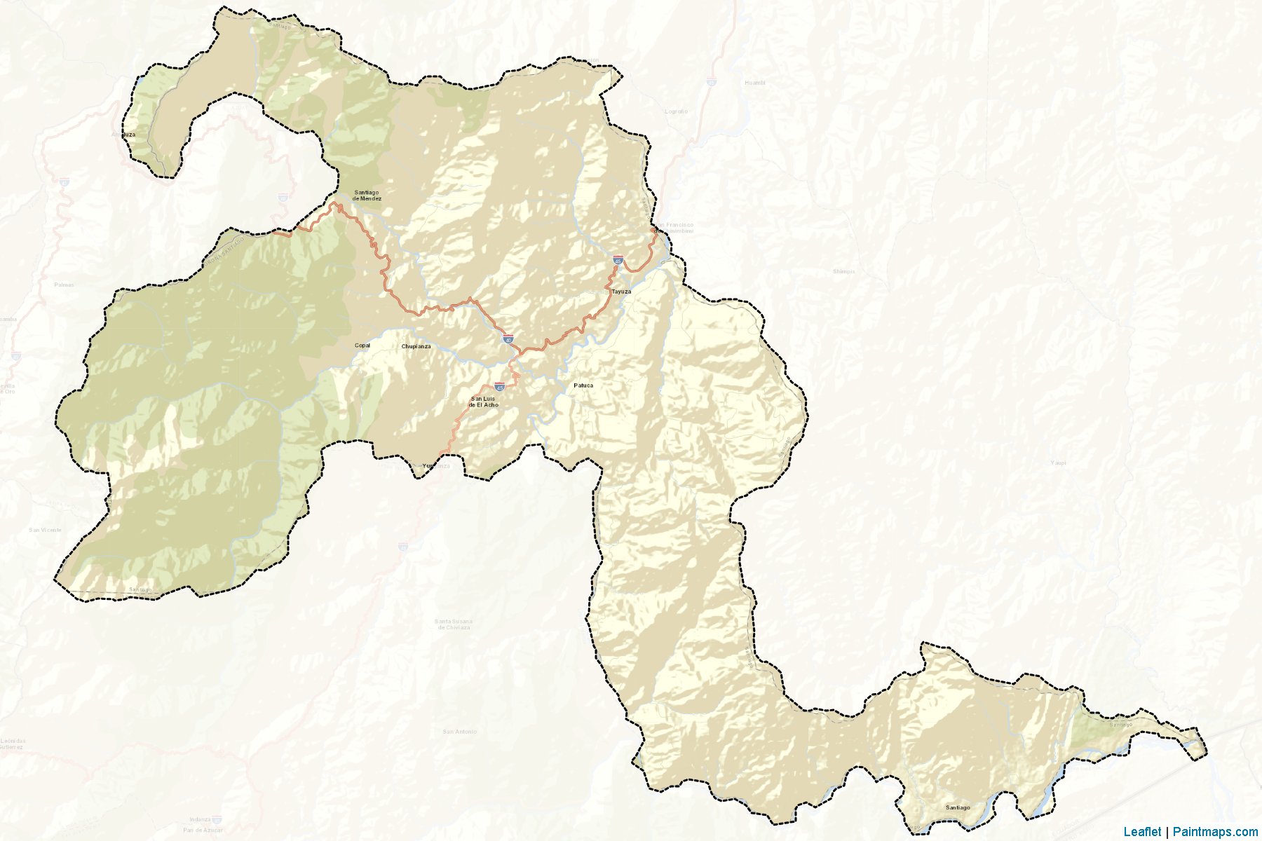 Muestras de recorte de mapas Santiago (Morona Santiago)-2