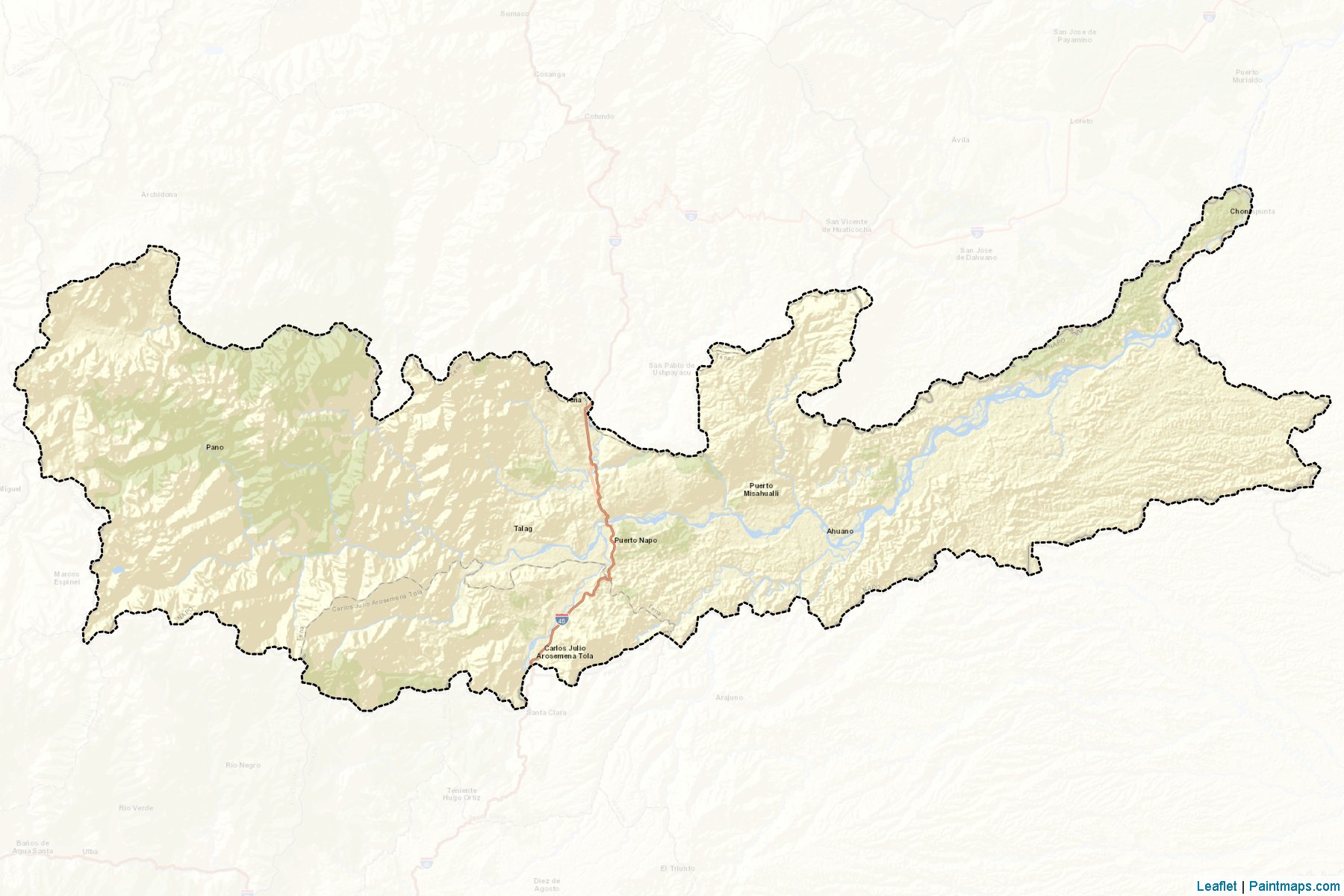 Muestras de recorte de mapas Tena (Napo)-2