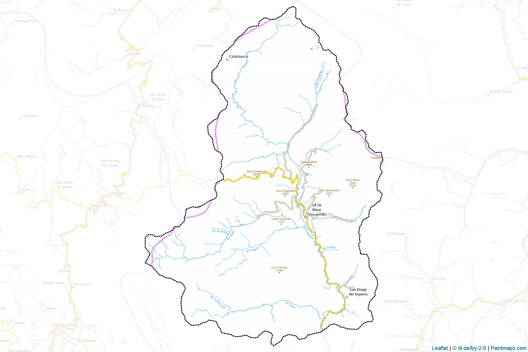 Yacuambi (Zamora-Chinchip Province) Haritası Örnekleri-1