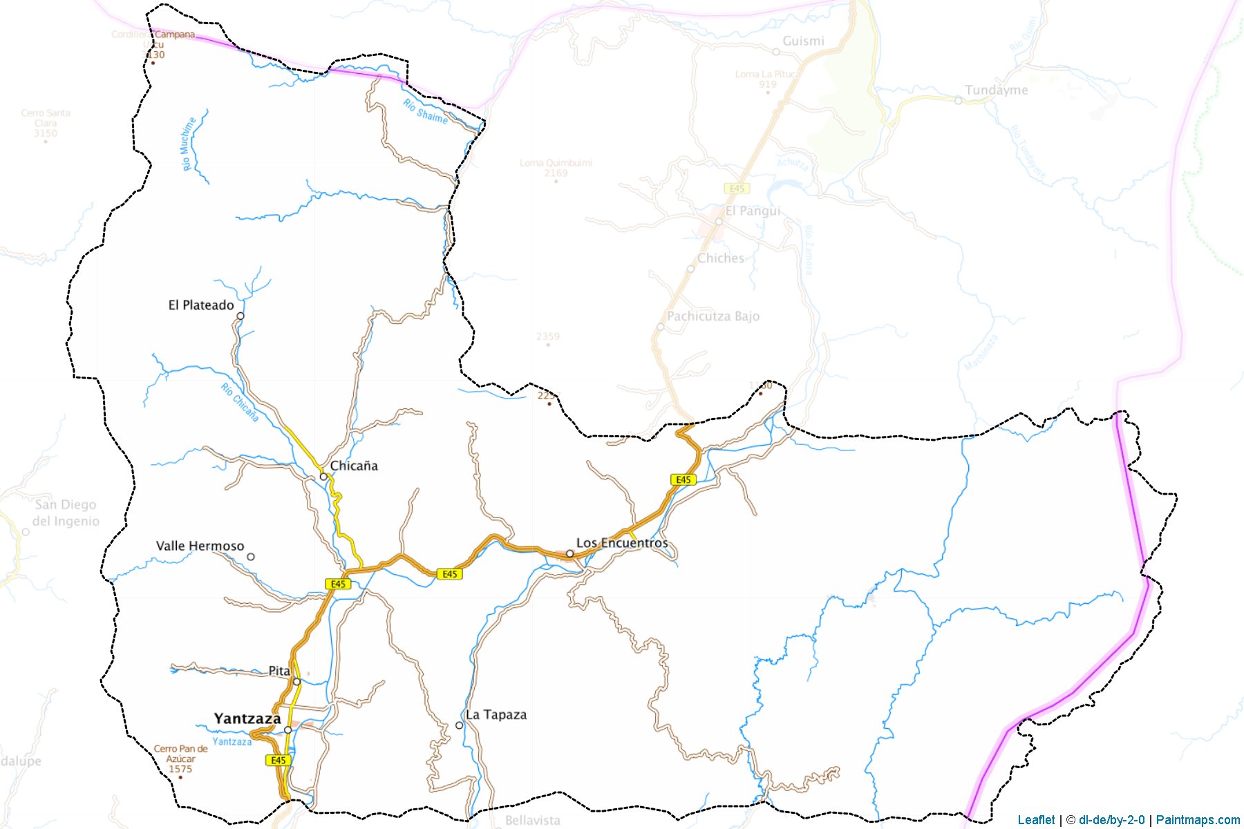 Yantzaza (Zamora Chinchipe) Map Cropping Samples-1