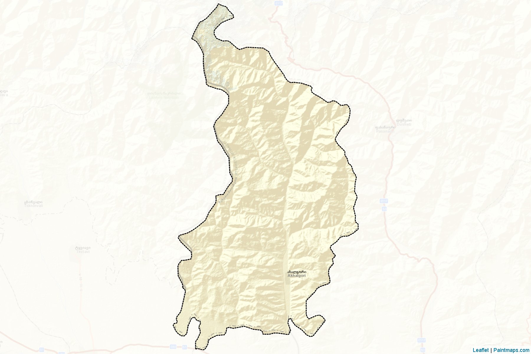 Muestras de recorte de mapas Akhalgori (Mtskheta-Mtianeti)-2