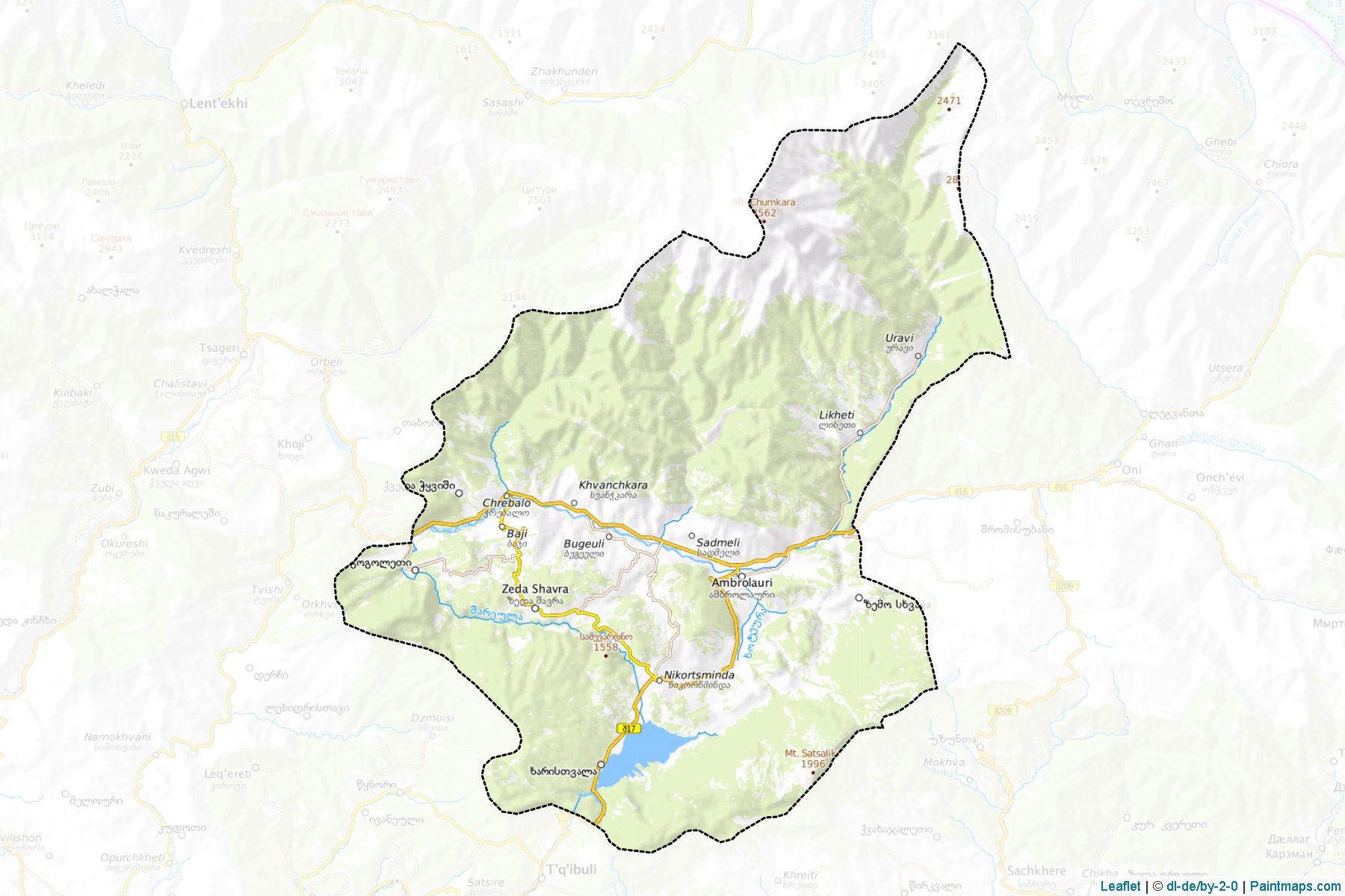 Muestras de recorte de mapas Ambrolauri (Racha-Leckhumi-Kvemo Svaneti)-1