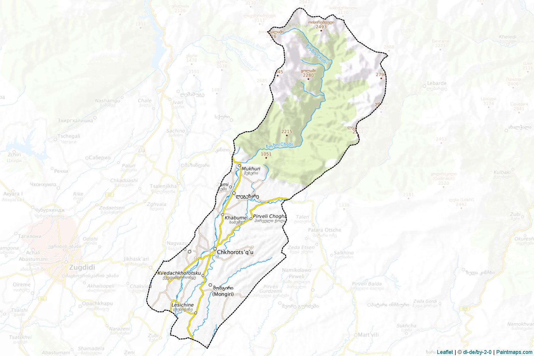 Chkhorotsku (Samagrelo-Zemo Svaneti) Haritası Örnekleri-1