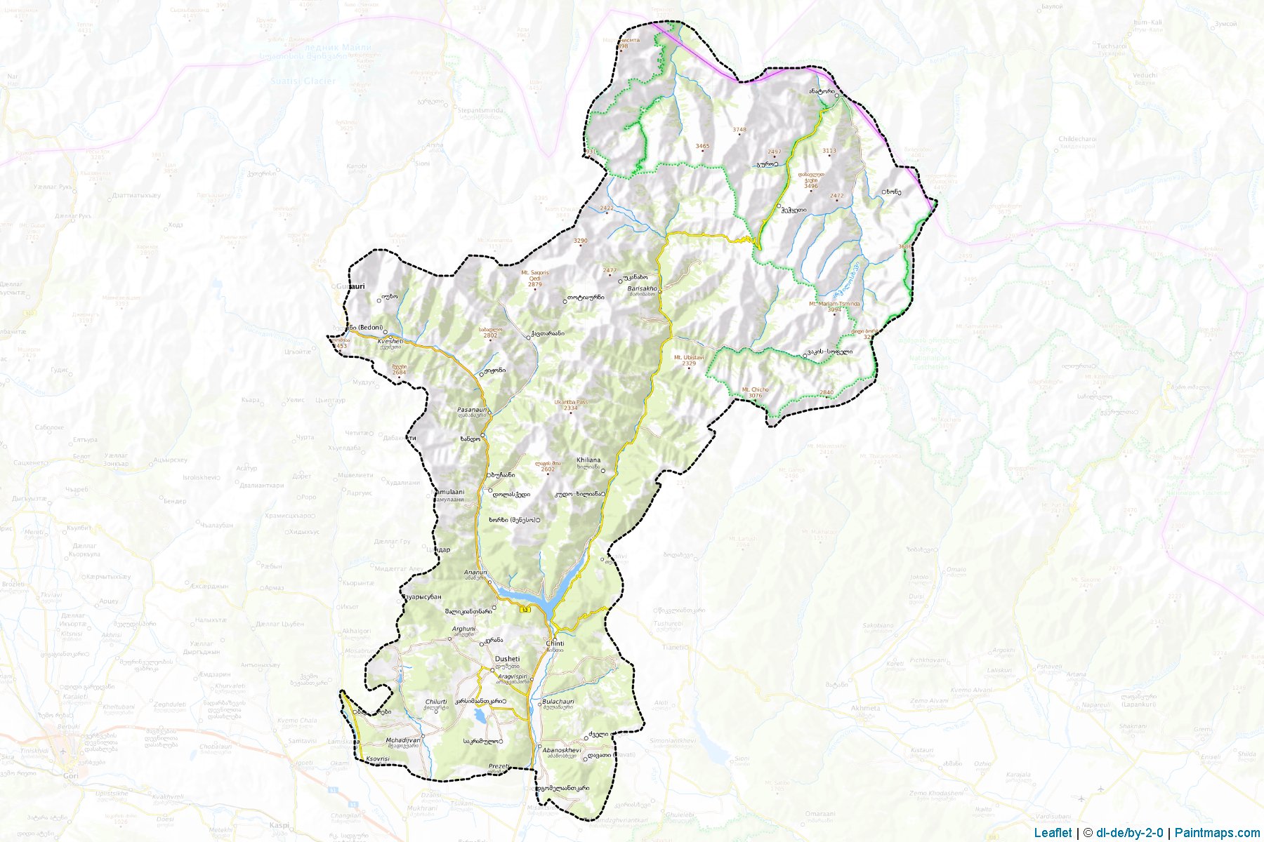 Dusheti (Mtsheta-Mtianeti) Haritası Örnekleri-1