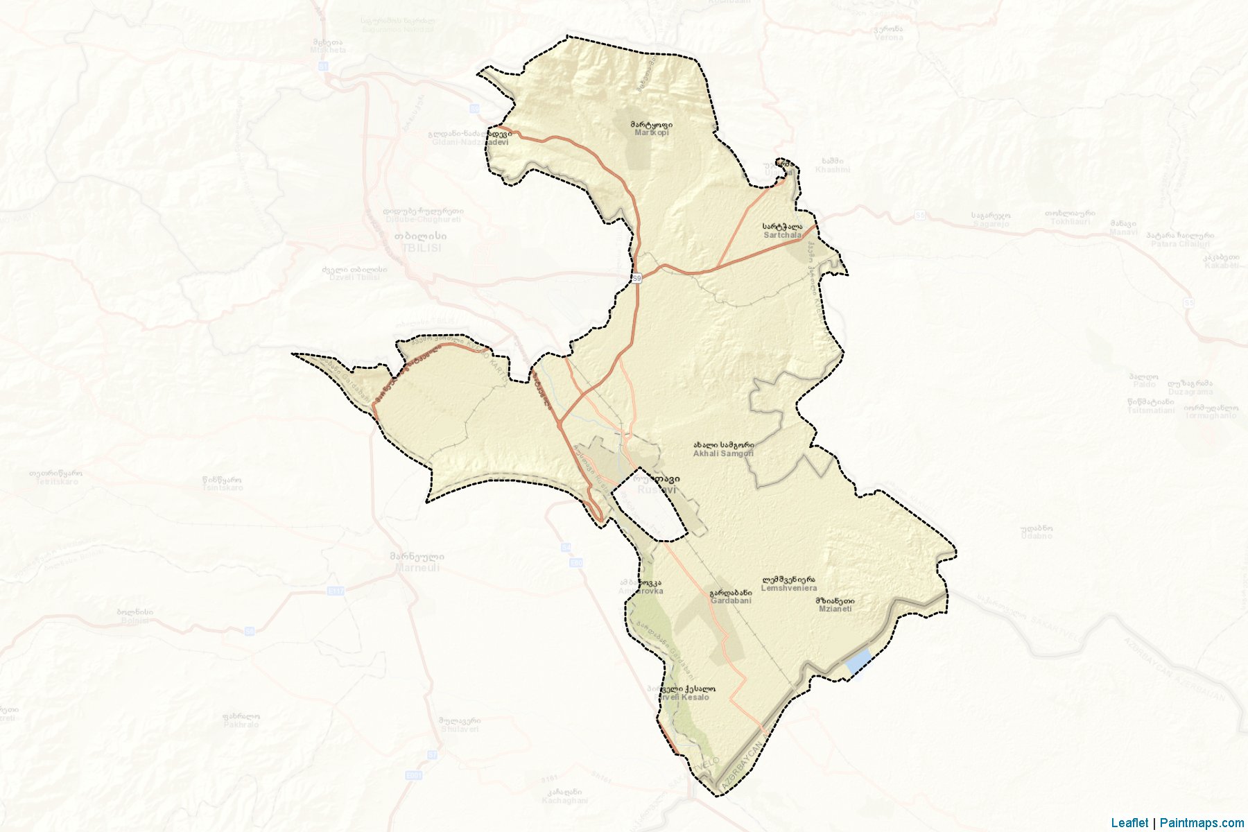 Muestras de recorte de mapas Gardabani (Kvemo Kartli)-2