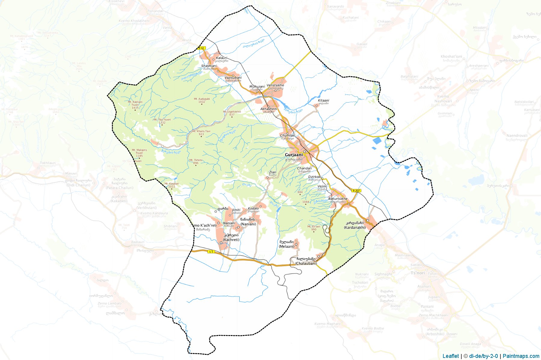 Muestras de recorte de mapas Gurjaani (Kakheti)-1