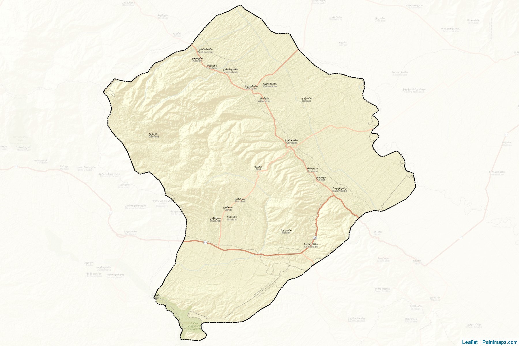 Muestras de recorte de mapas Gurjaani (Kakheti)-2