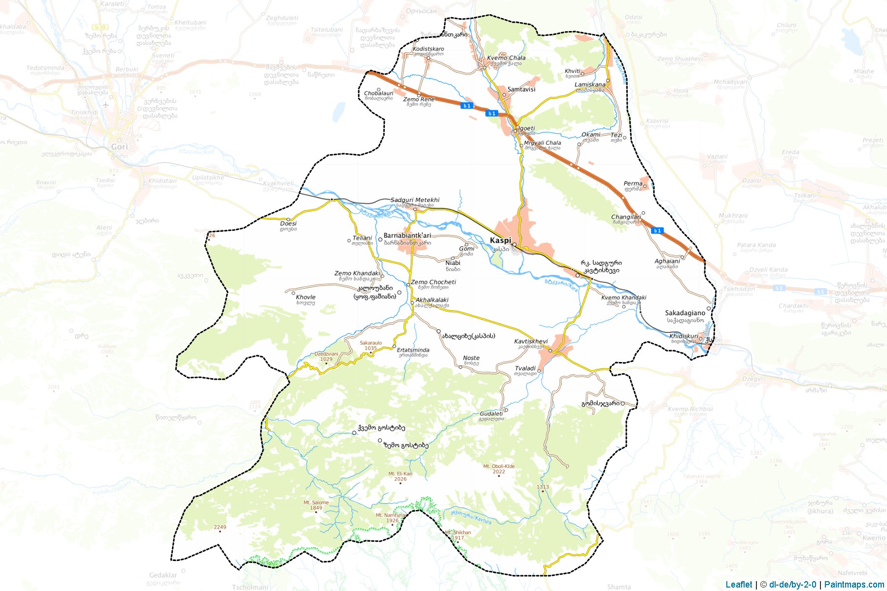 Muestras de recorte de mapas Kaspi (Shida Kartli)-1