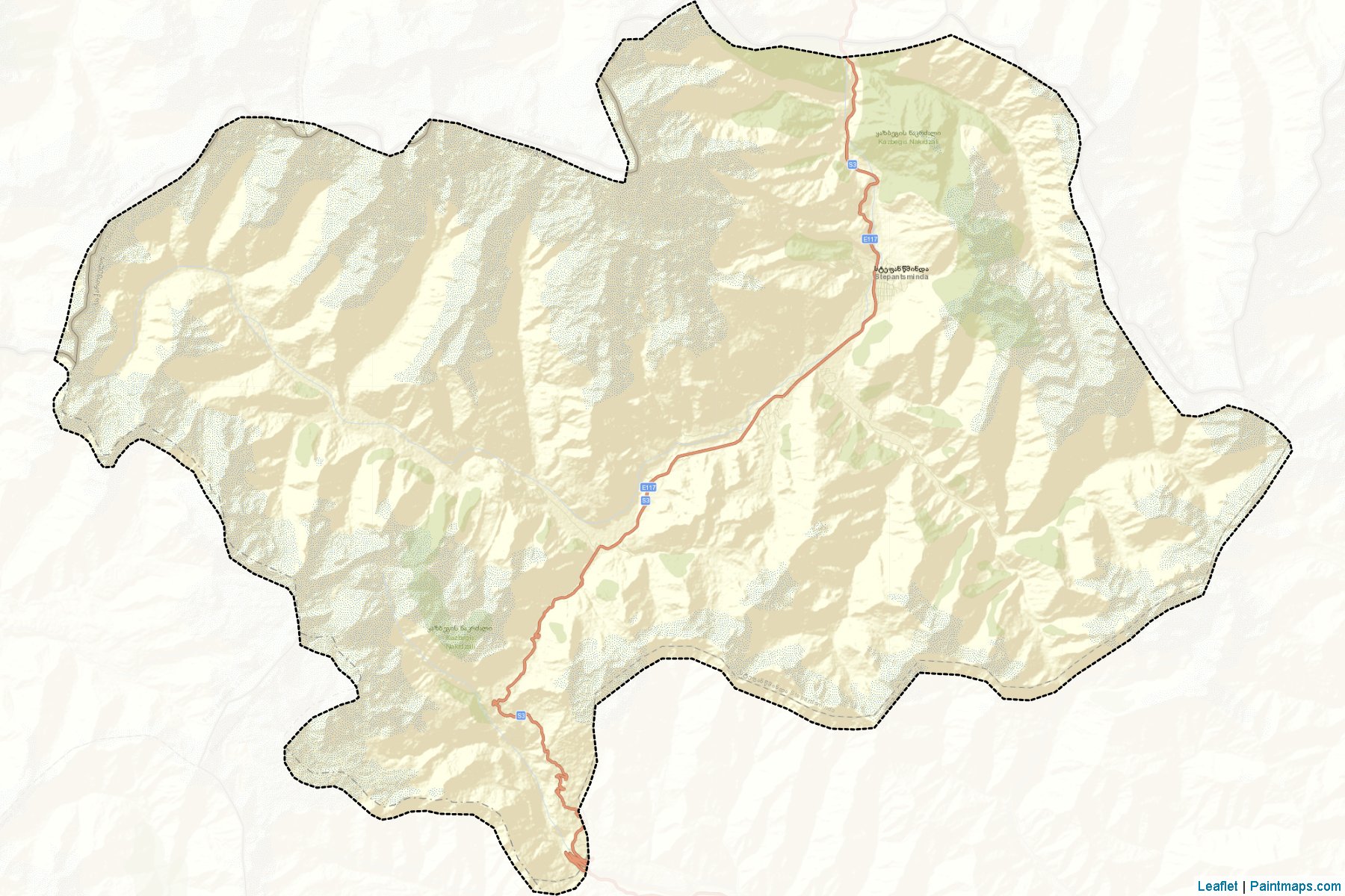 Muestras de recorte de mapas Kazbegi (Mtskheta-Mtianeti)-2