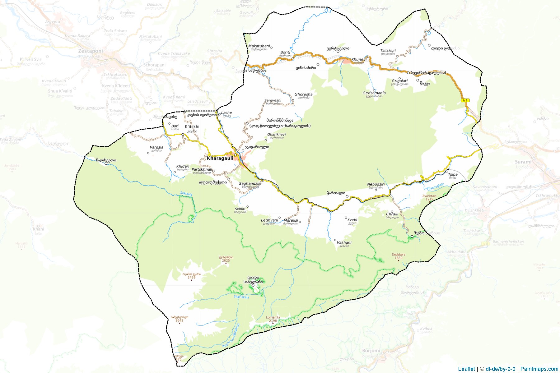 Muestras de recorte de mapas Kharagauli (Imereti)-1