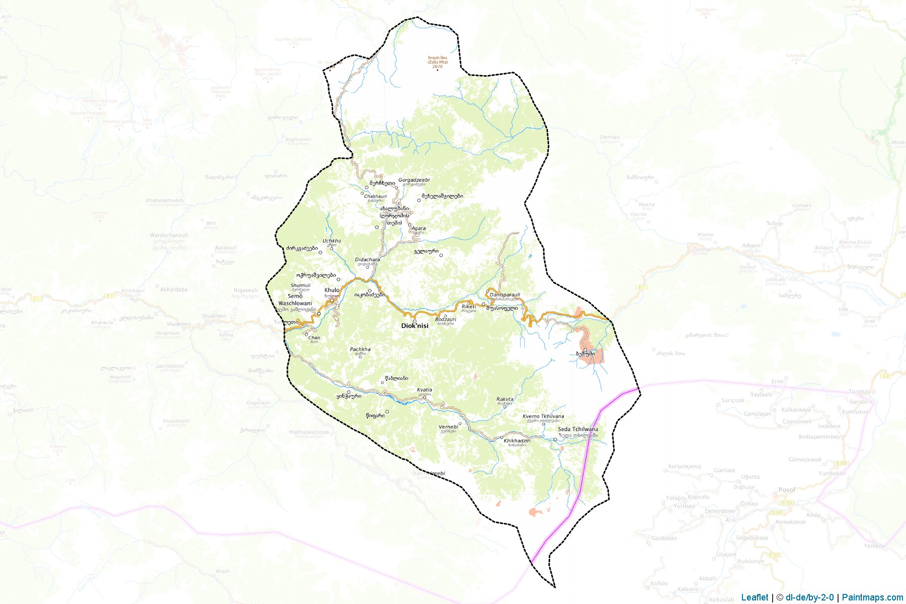 Muestras de recorte de mapas Khulo (Ajara Autonomous Republic)-1