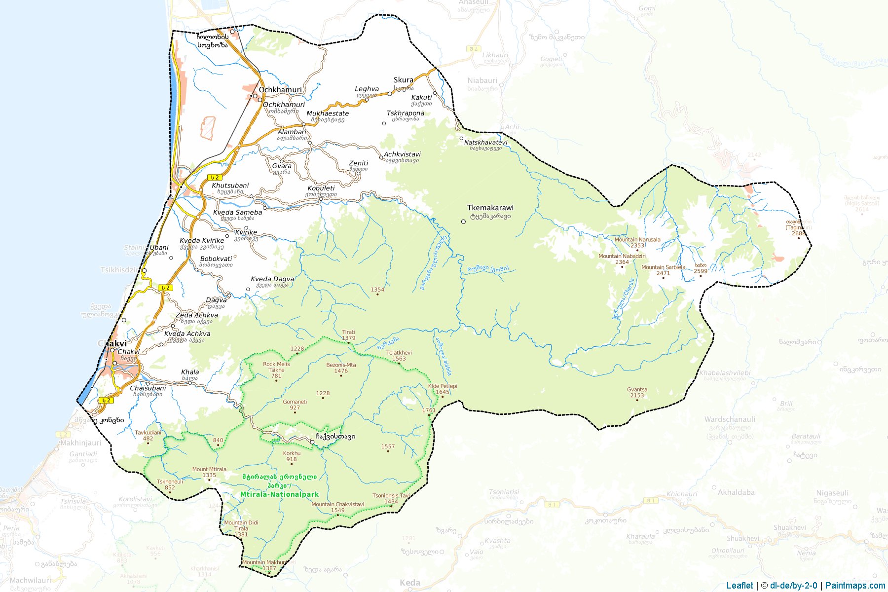 Muestras de recorte de mapas Kobuleti (Ajara Autonomous Republic)-1