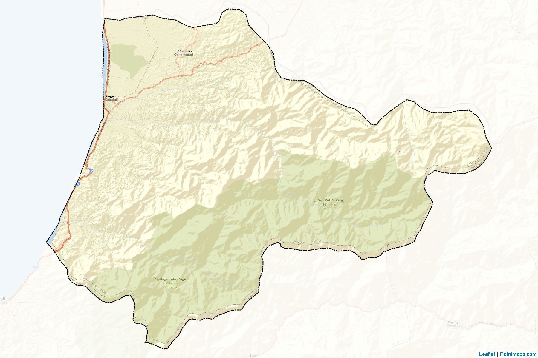 Muestras de recorte de mapas Kobuleti (Ajara Autonomous Republic)-2