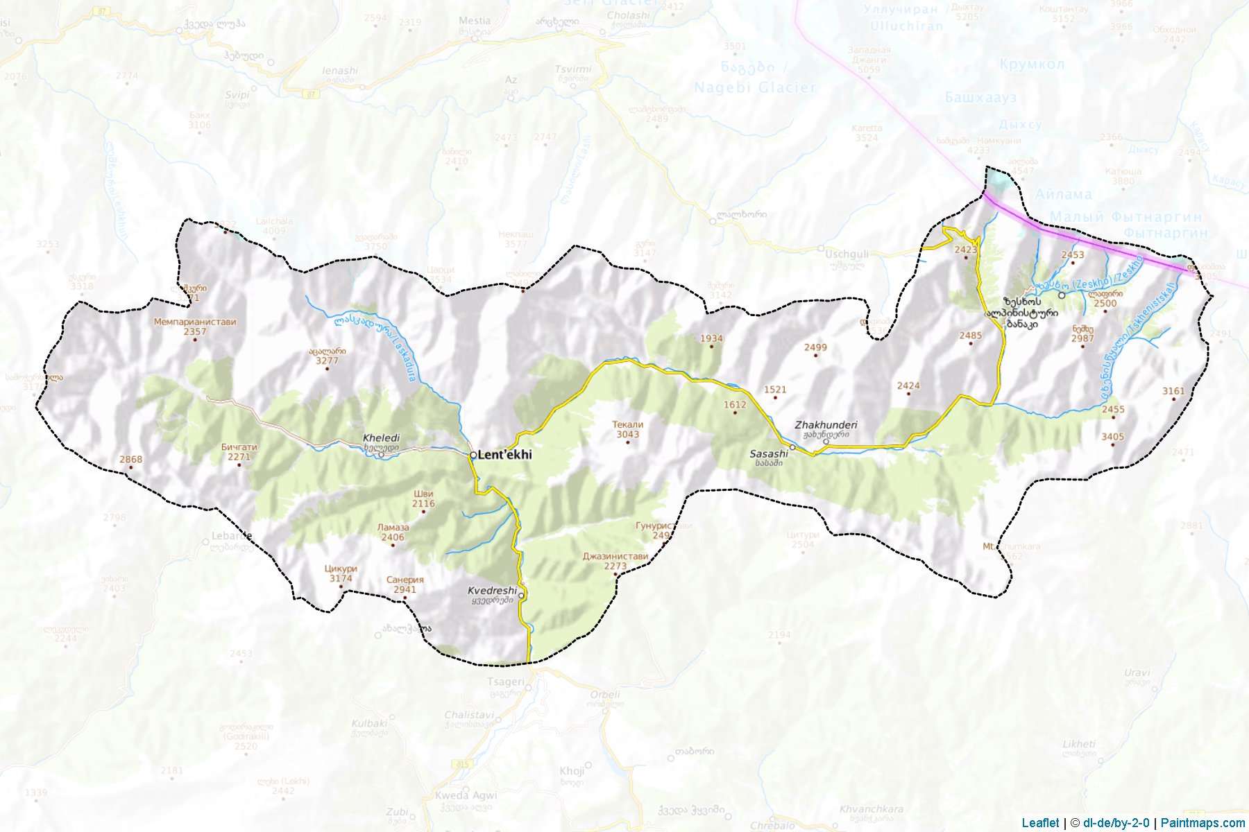 Lentekhi (Racha-Leckhumi-Kvemo Svaneti) Haritası Örnekleri-1