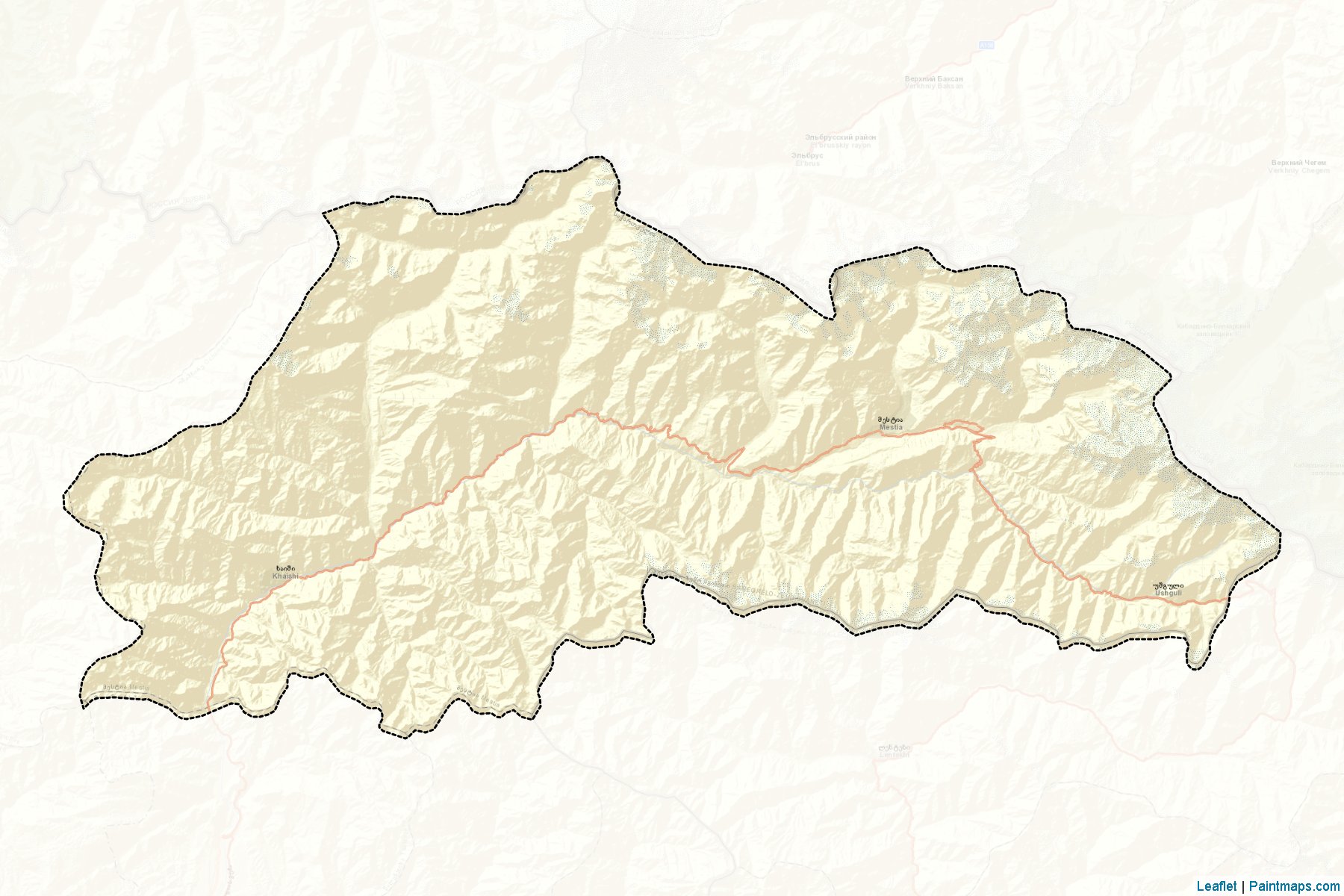 Mestia (Samagrelo-Zemo Svaneti) Map Cropping Samples-2