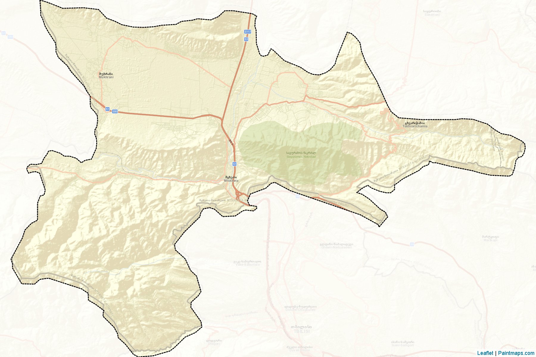 Muestras de recorte de mapas Mtskheta (Mtskheta-Mtianeti)-2