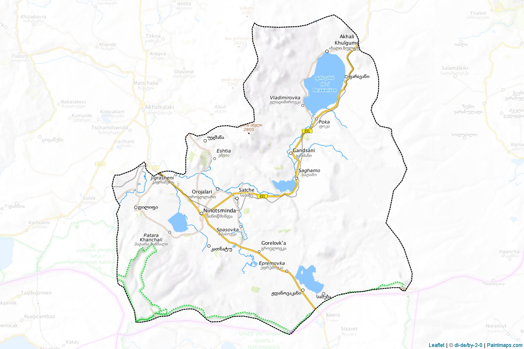 Ninotsminda (Samtskhe-Javakheti) Map Cropping Samples-1