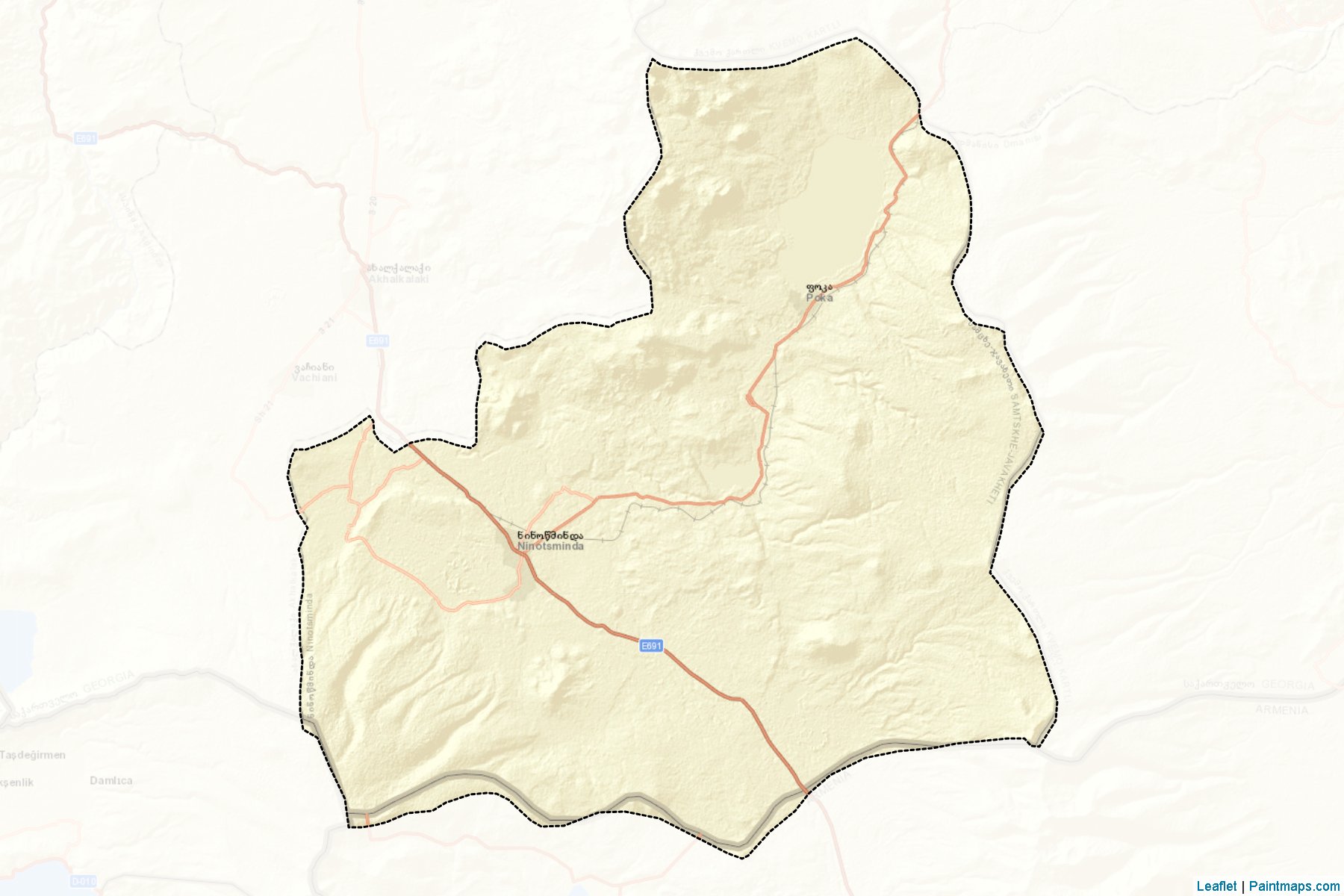 Ninotsminda (Samtskhe-Javakheti) Map Cropping Samples-2