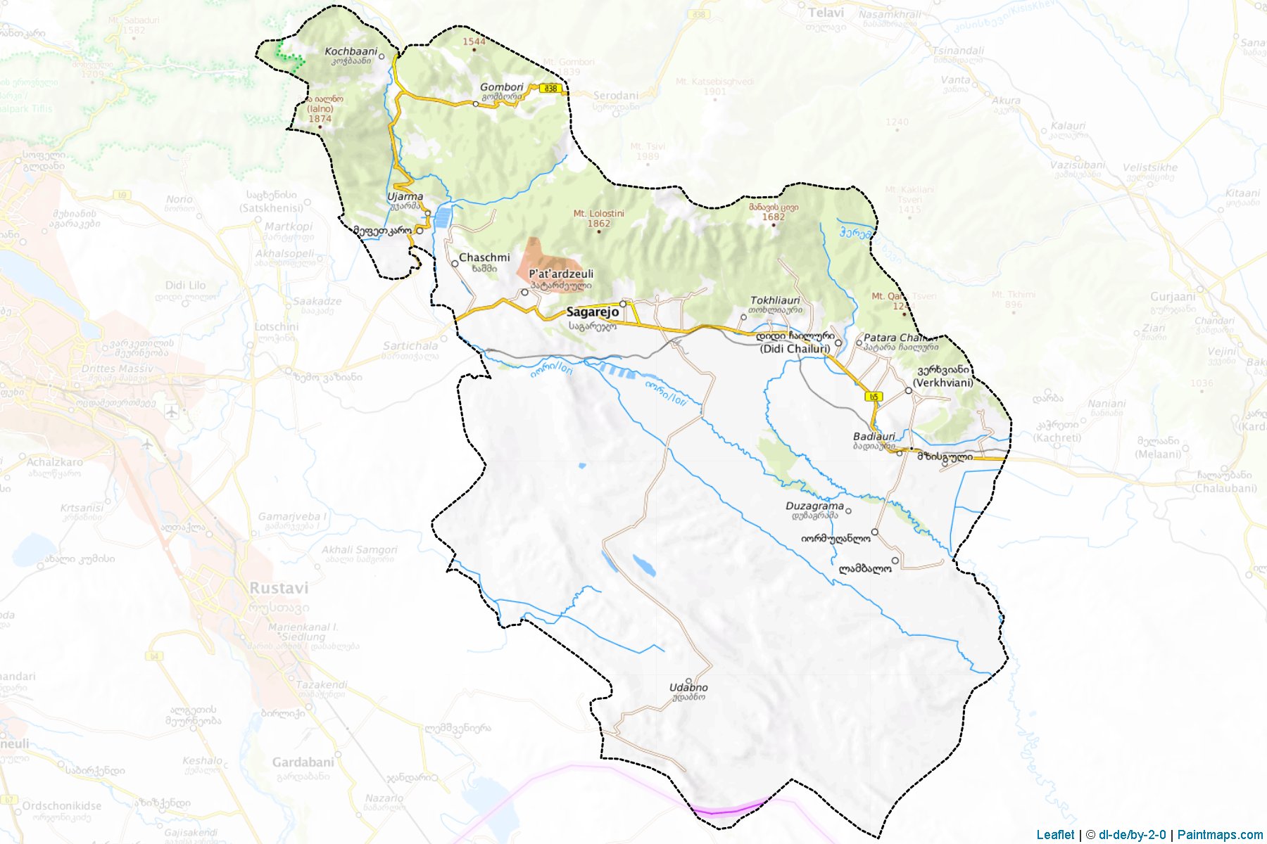 Muestras de recorte de mapas Sagarejo (Kakheti)-1