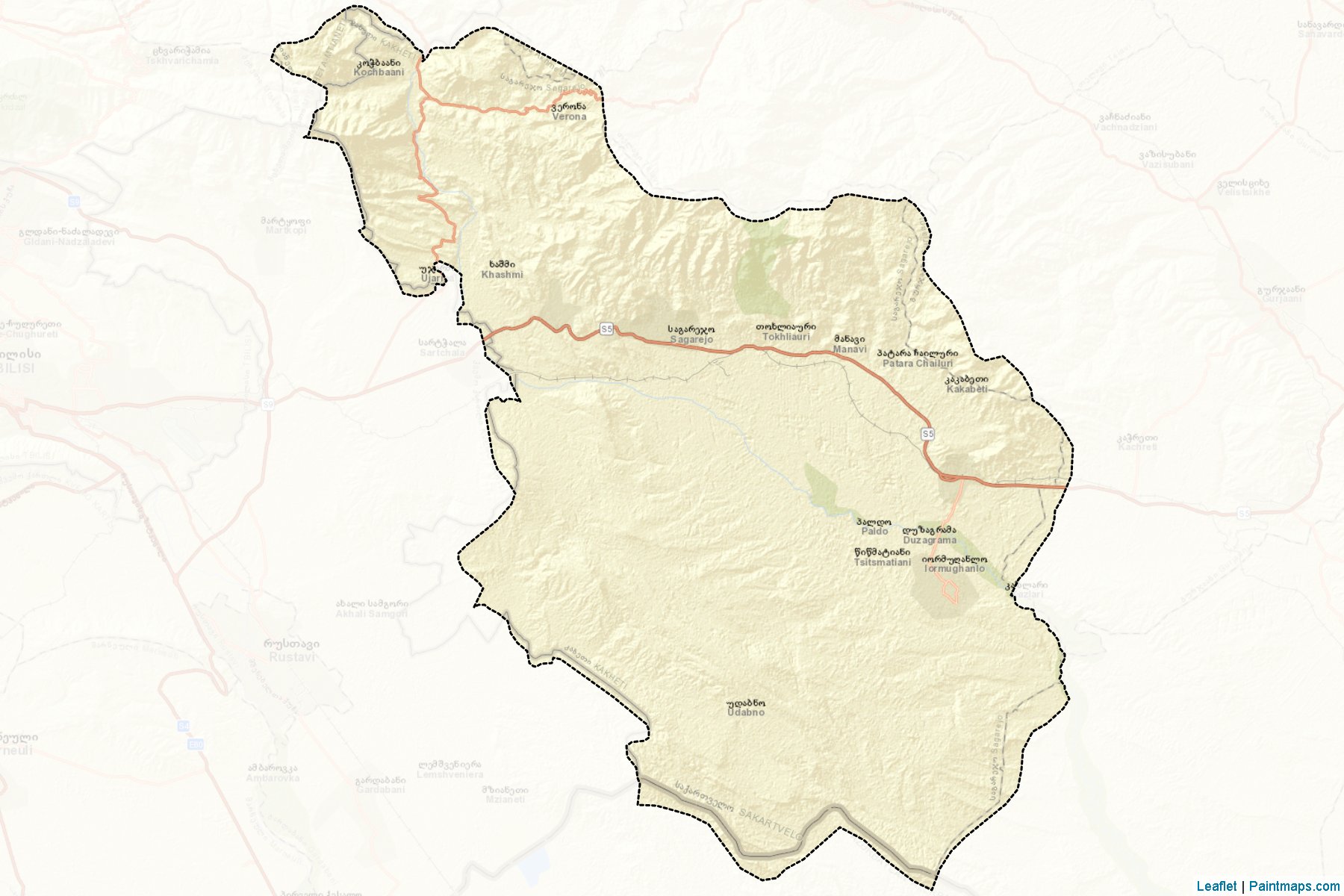 Muestras de recorte de mapas Sagarejo (Kakheti)-2