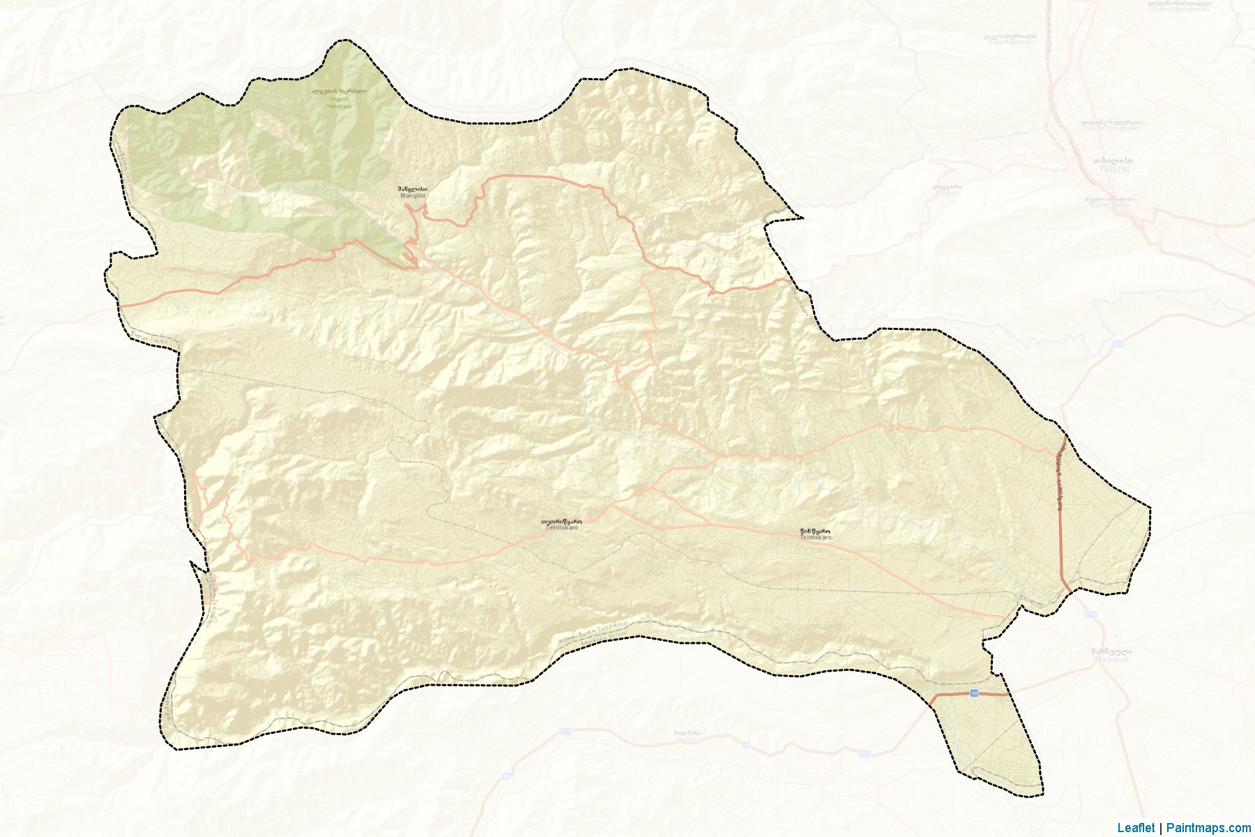 Muestras de recorte de mapas Tetri Tskaro (Kvemo Kartli)-2