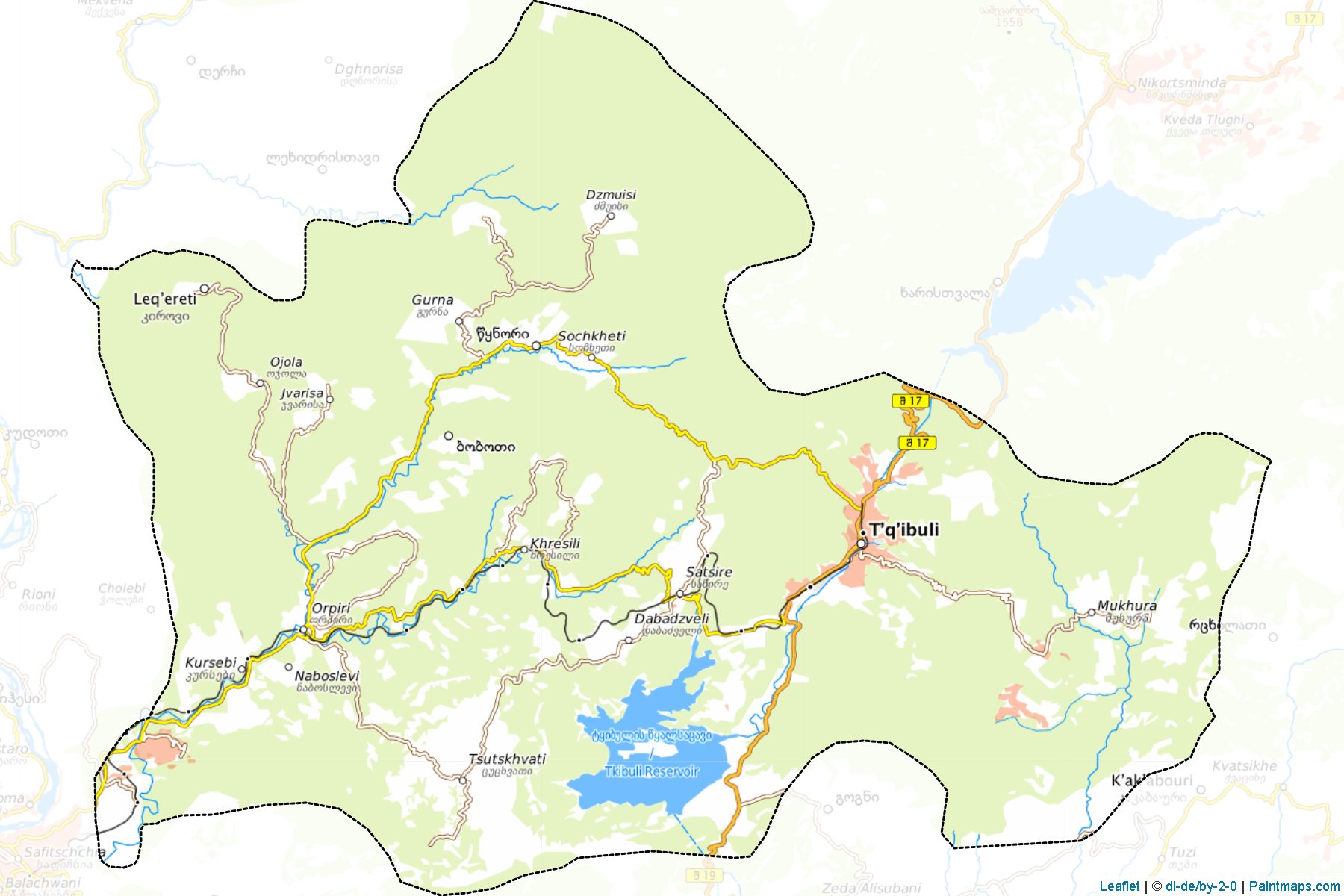 Muestras de recorte de mapas Tkibuli (Imereti)-1