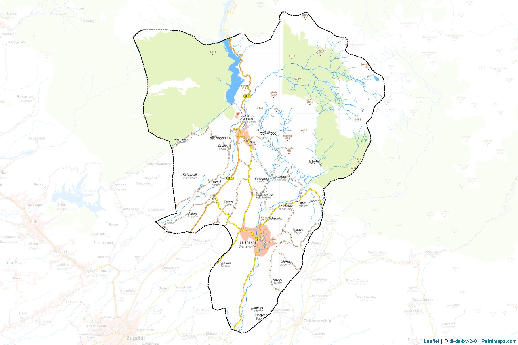 Tsalenjikha (Samagrelo-Zemo Svaneti) Haritası Örnekleri-1