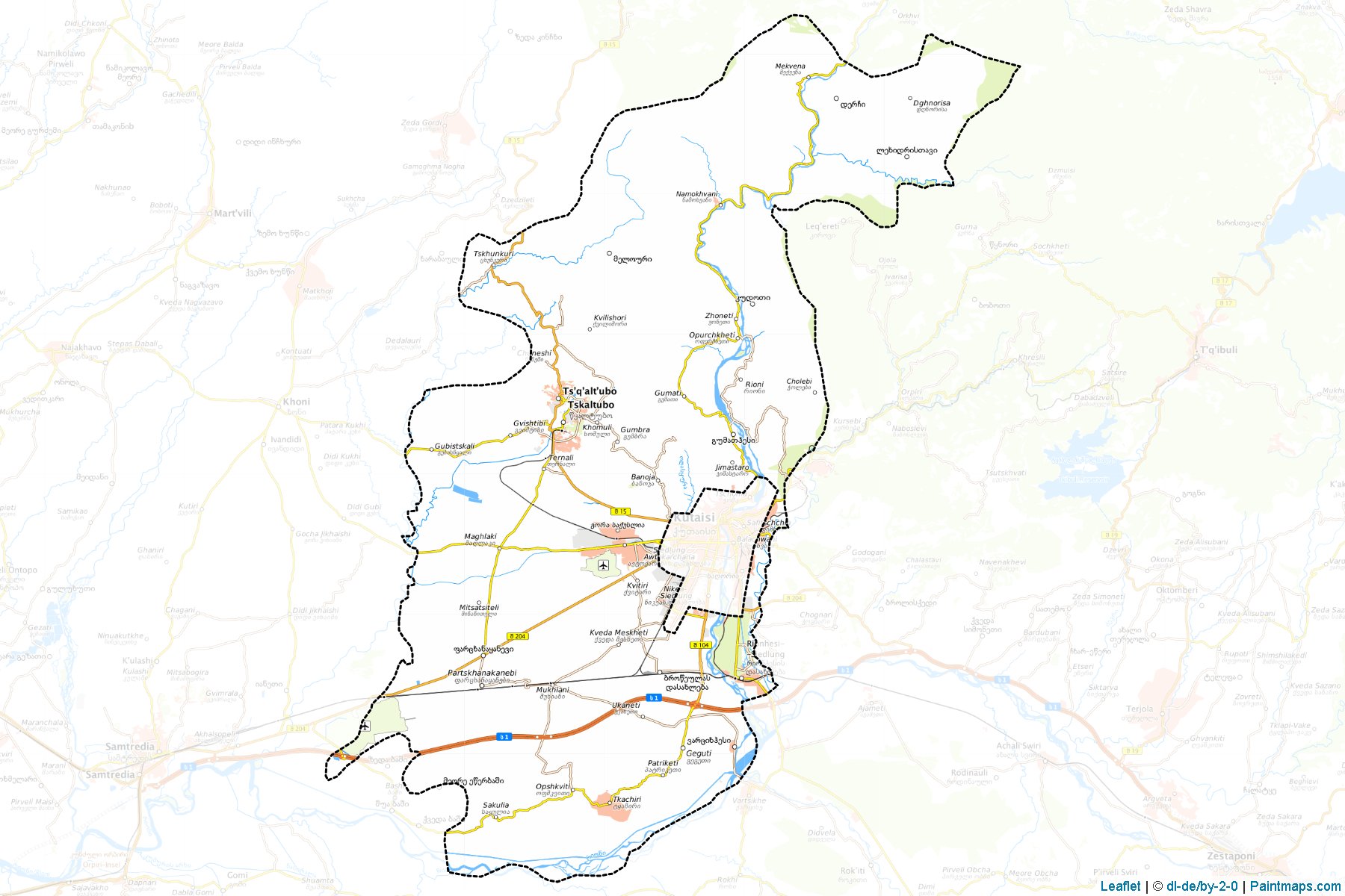 Muestras de recorte de mapas Tskaltubo (Imereti)-1