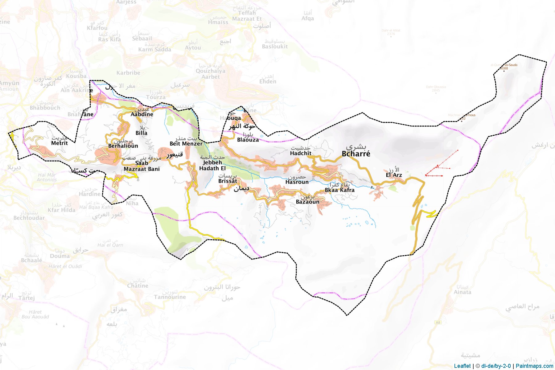 Bcharré (North Lebanon) Map Cropping Samples-1