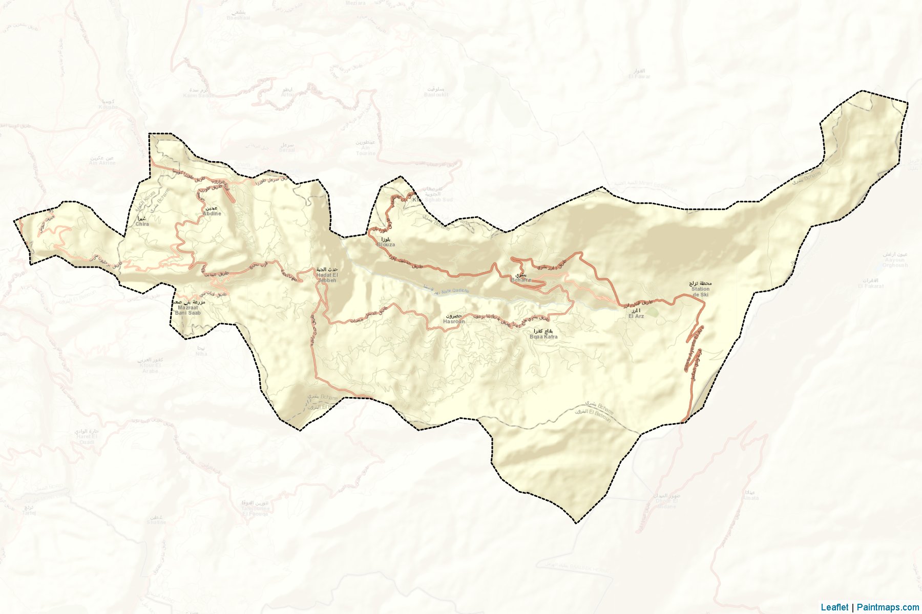 Muestras de recorte de mapas Bcharre (North Lebanon)-2