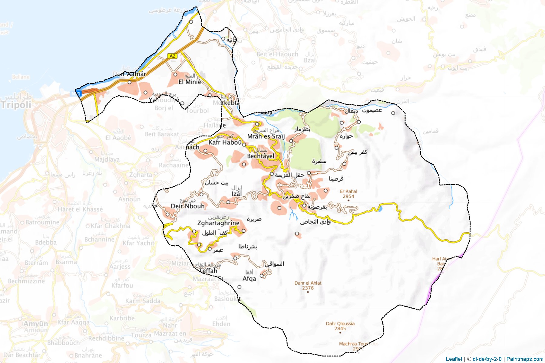 Muestras de recorte de mapas El Minieh-Dennie (North Lebanon)-1