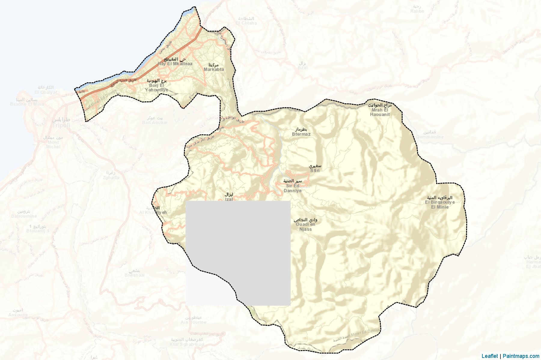 Muestras de recorte de mapas El Minieh-Dennie (North Lebanon)-2