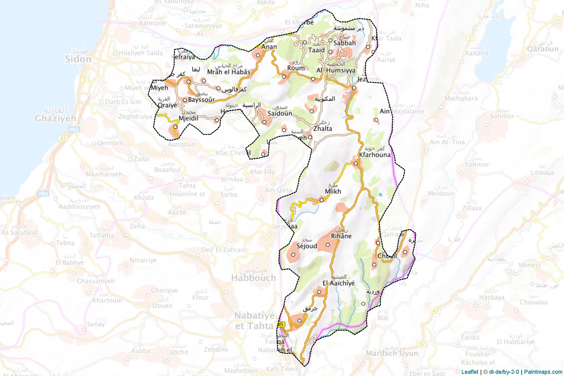 Jezzine (South Lebanon) Map Cropping Samples-1