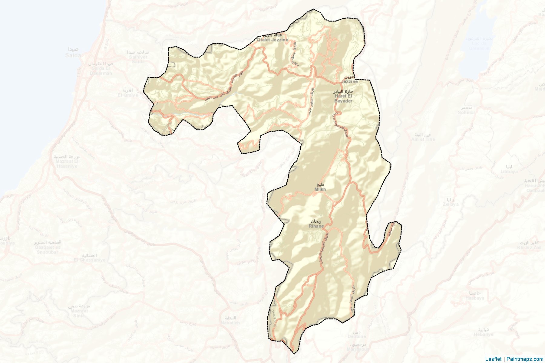 Jezzine (South Lebanon) Map Cropping Samples-2