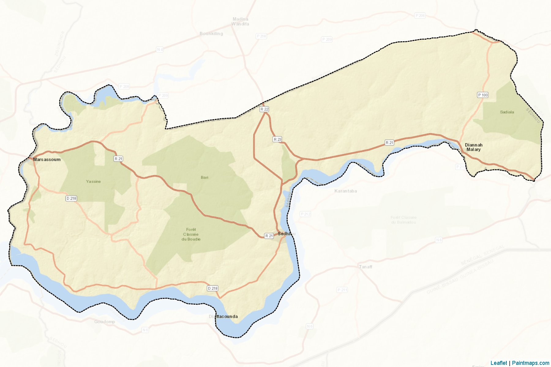 Sédhiou (Sedhiou) Map Cropping Samples-2