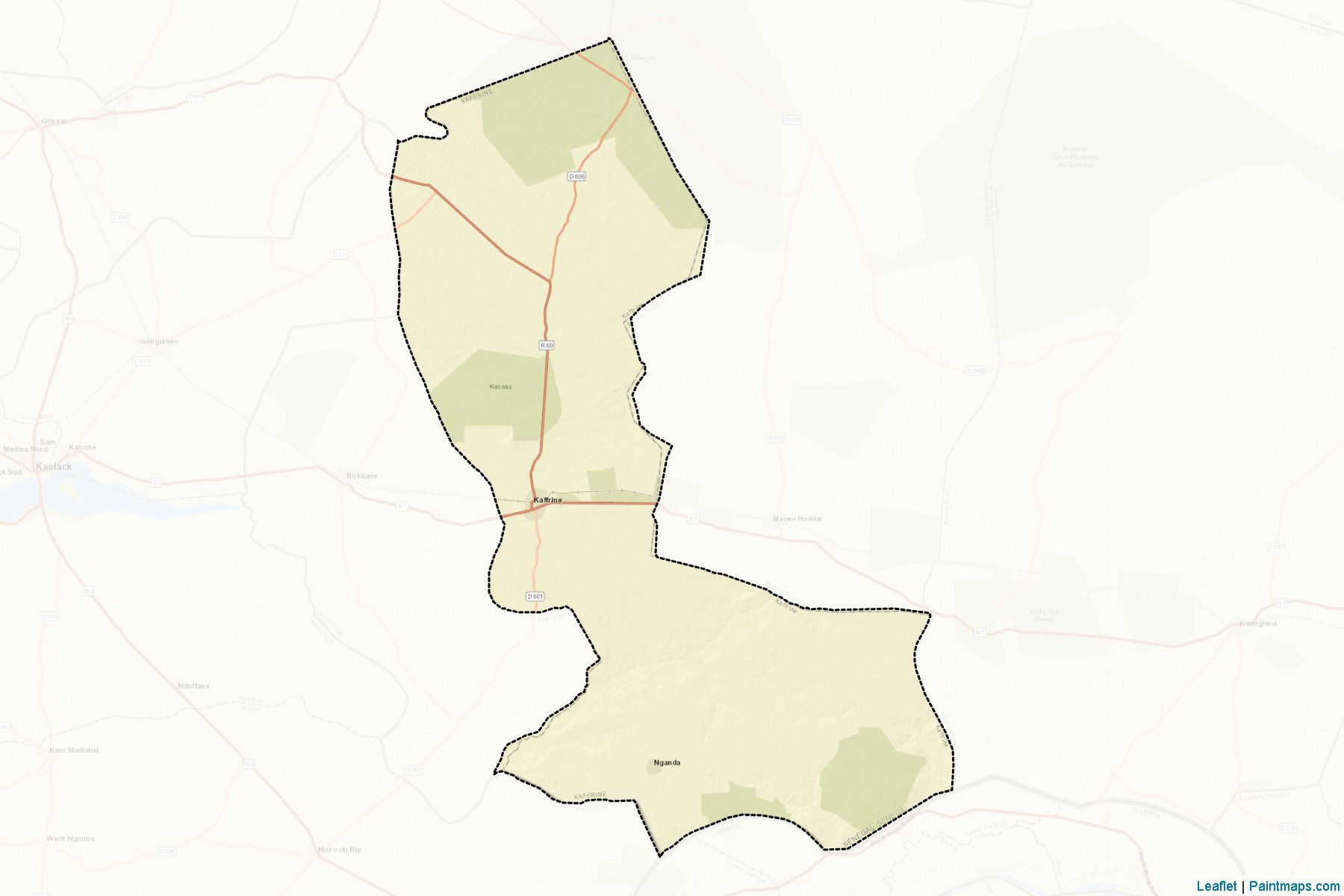 Muestras de recorte de mapas Kaffrine (Kaffrine)-2