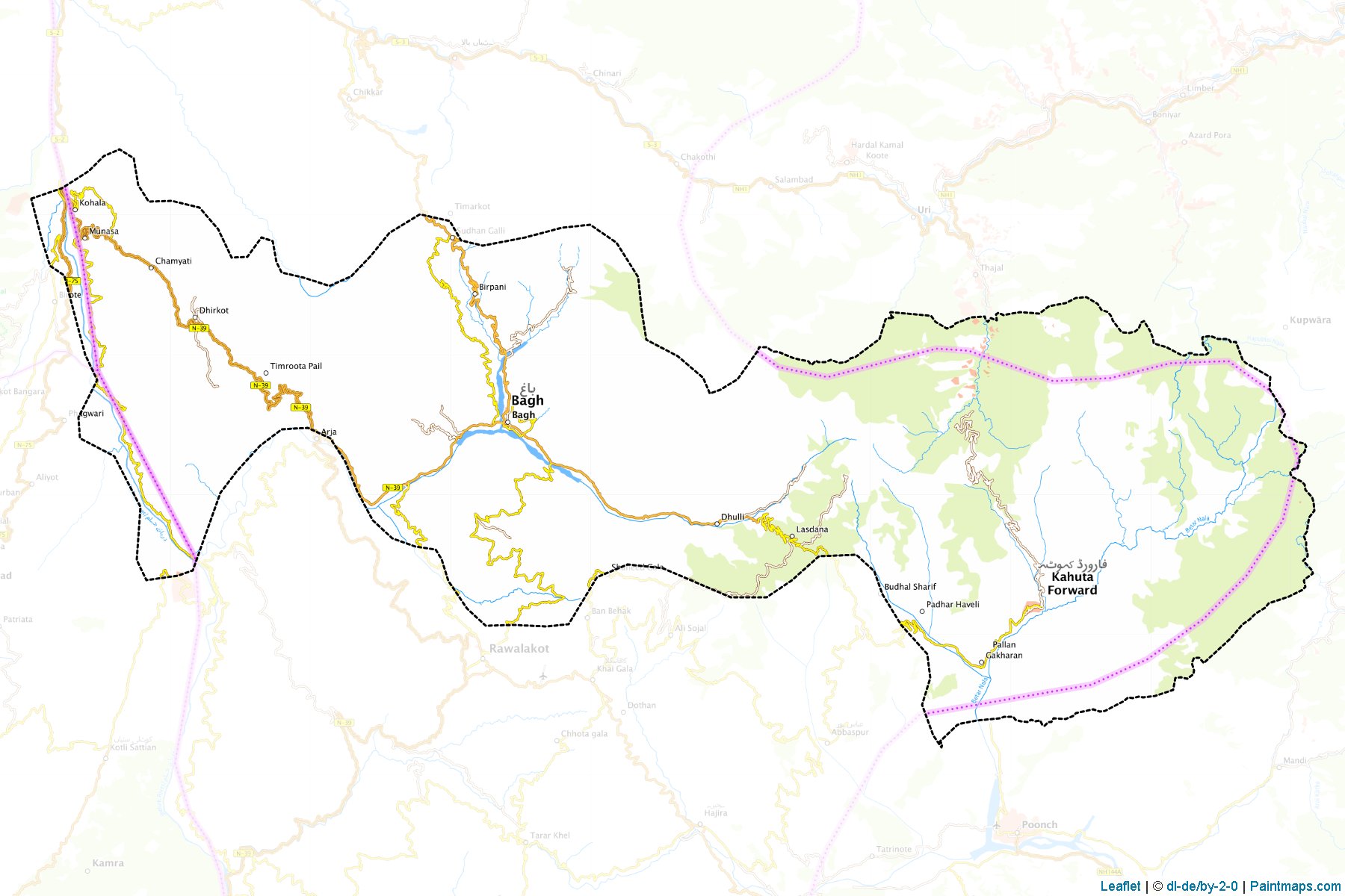 Bagh (Azad Kashmir) Map Cropping Samples-1