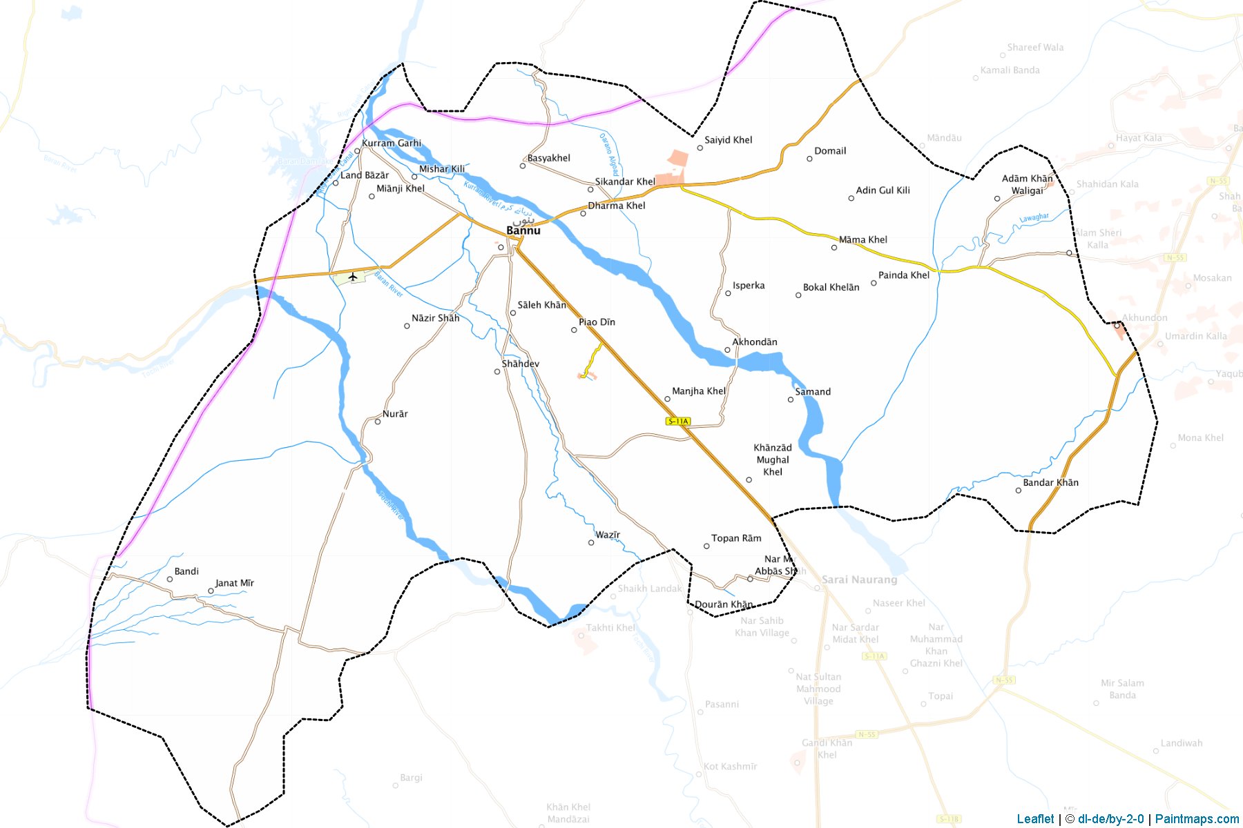 Bannu (Kuzeybatı Sınır Eyaleti) Haritası Örnekleri-1