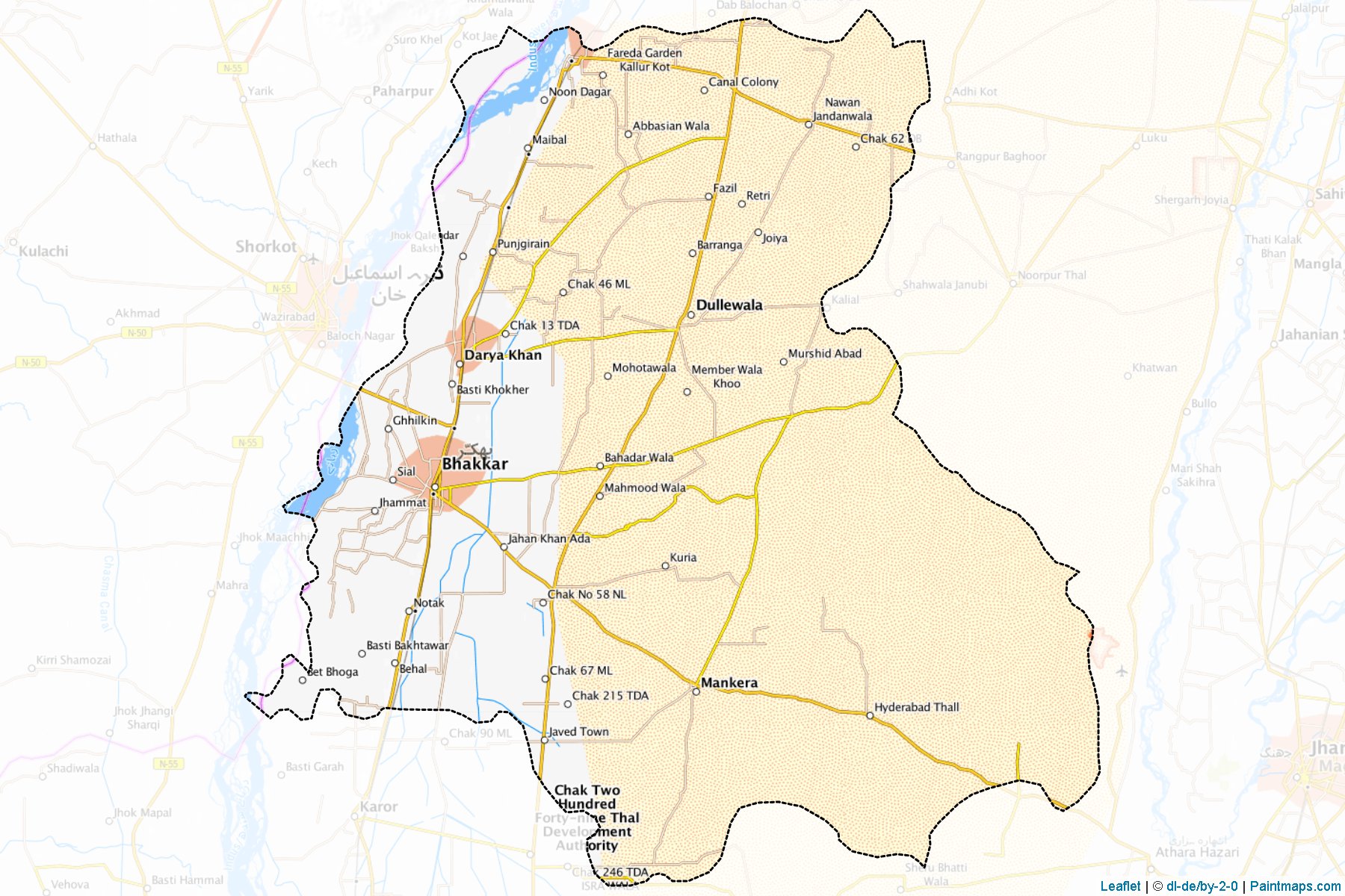 Bhakkar (Punjab) Map Cropping Samples-1