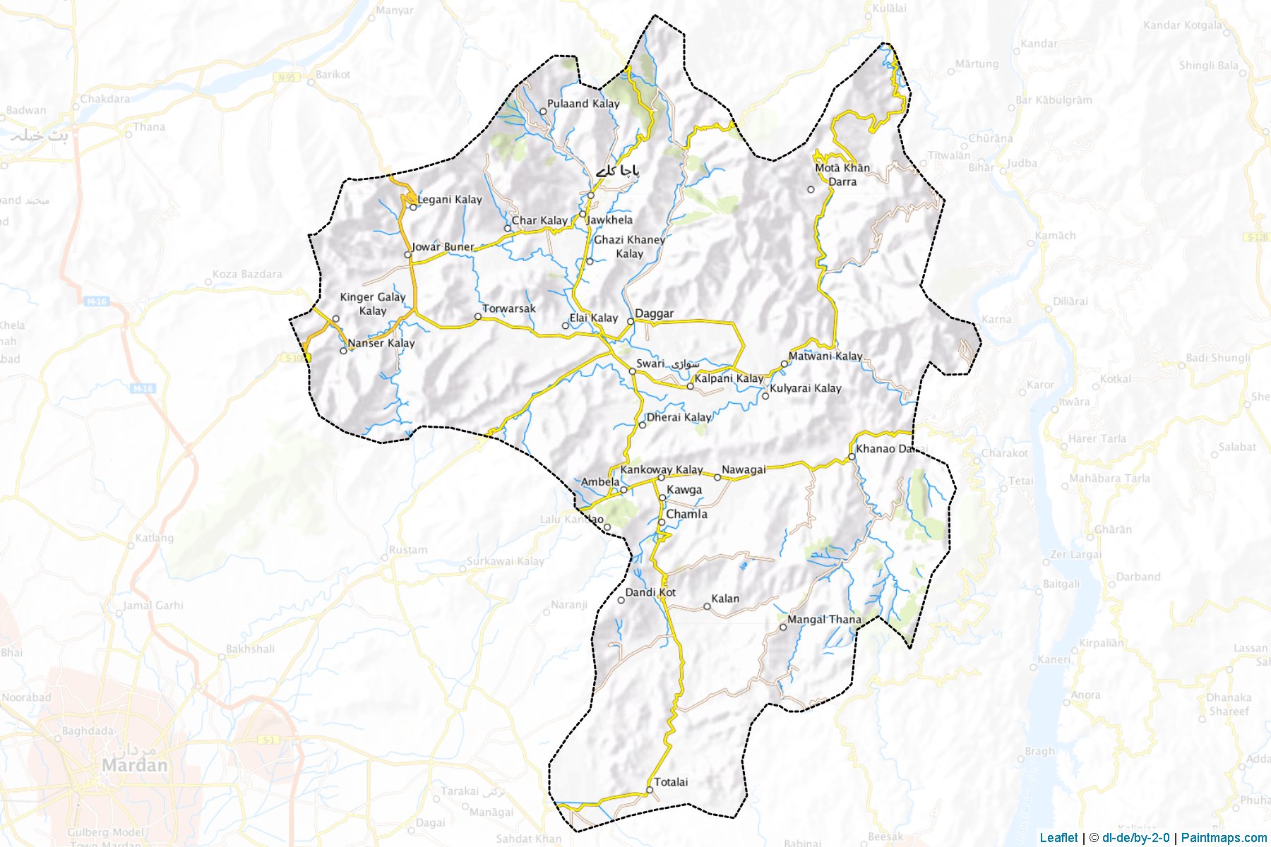 Muestras de recorte de mapas Buner (Khyber Pakhtunkhwa)-1