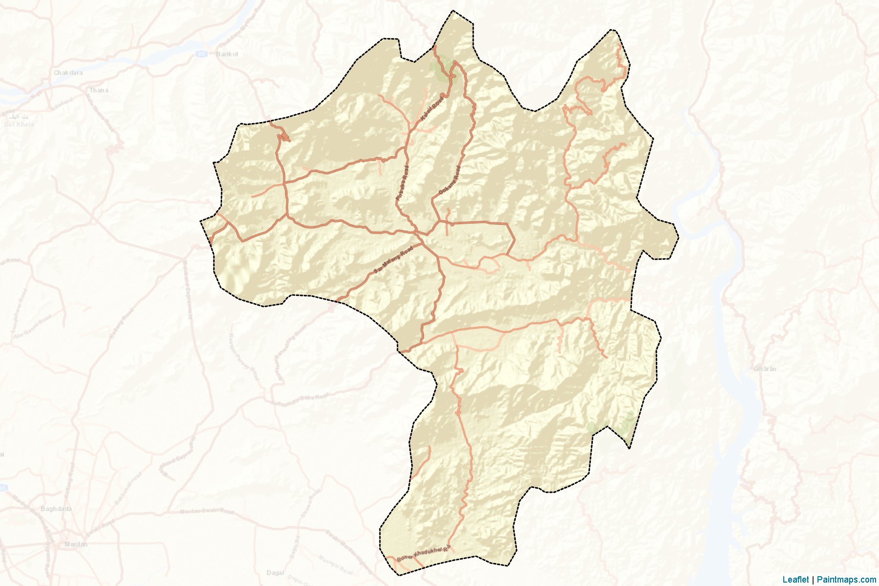 Muestras de recorte de mapas Buner (Khyber Pakhtunkhwa)-2