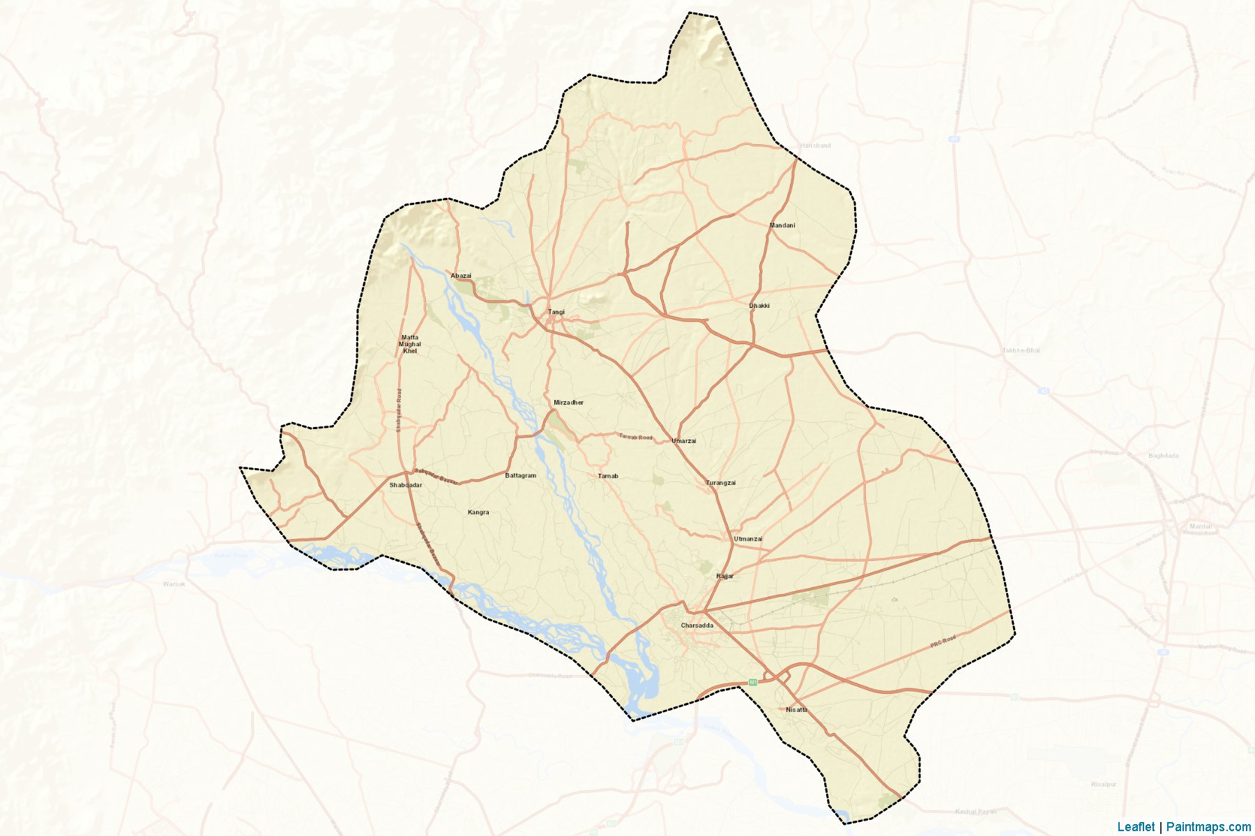 Charsadda (Khyber Pakhtunkhwa) Map Cropping Samples-2