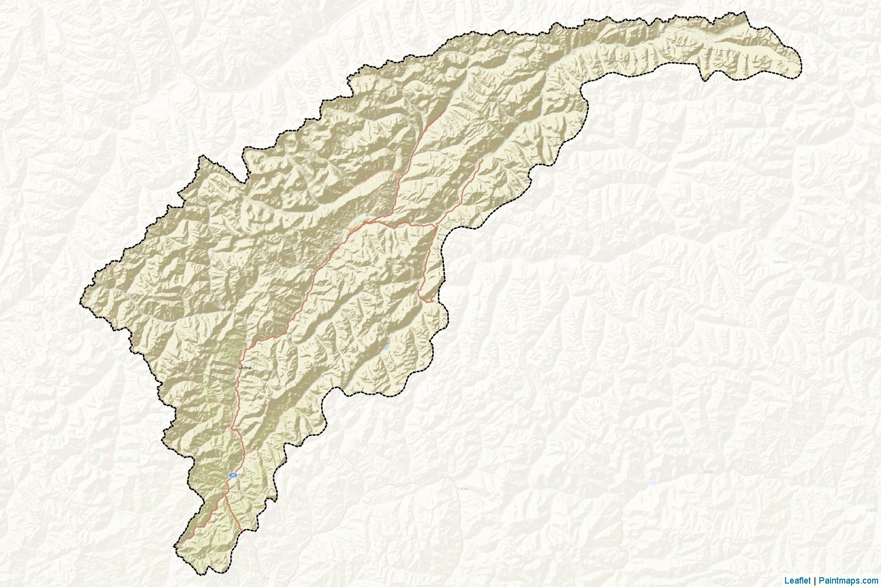 Muestras de recorte de mapas Chitral (Khyber Pakhtunkhwa)-2