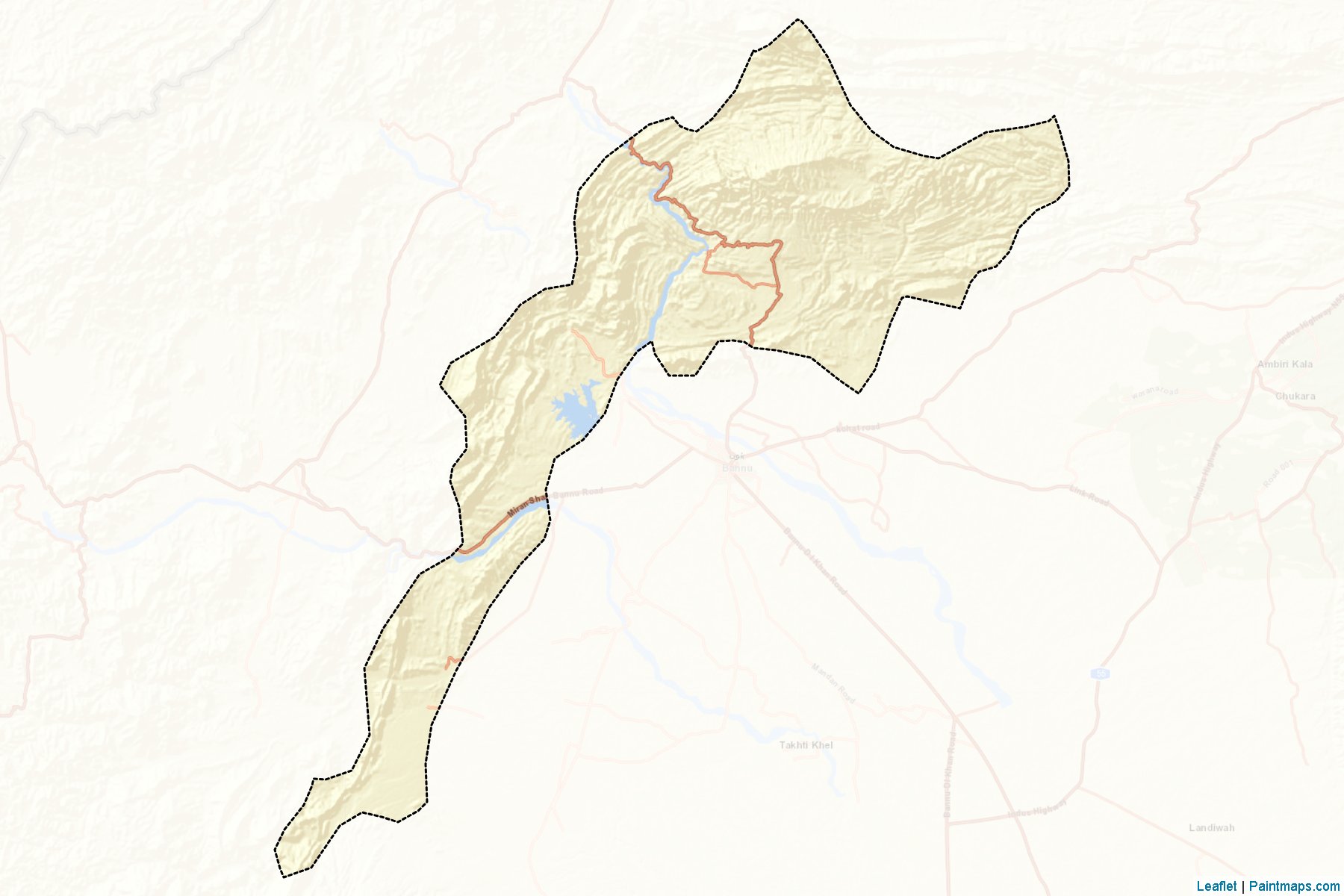 Muestras de recorte de mapas Bannu (Khyber Pakhtunkhwa)-2