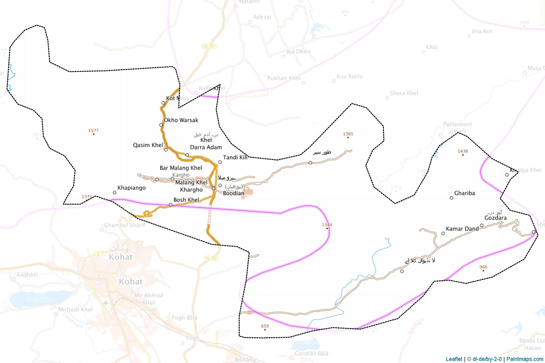 Kohat (Khyber Pakhtunkhwa) Map Cropping Samples-1