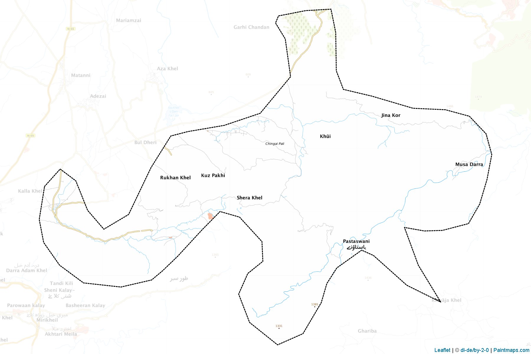 Muestras de recorte de mapas Peshawar (Khyber Pakhtunkhwa)-1