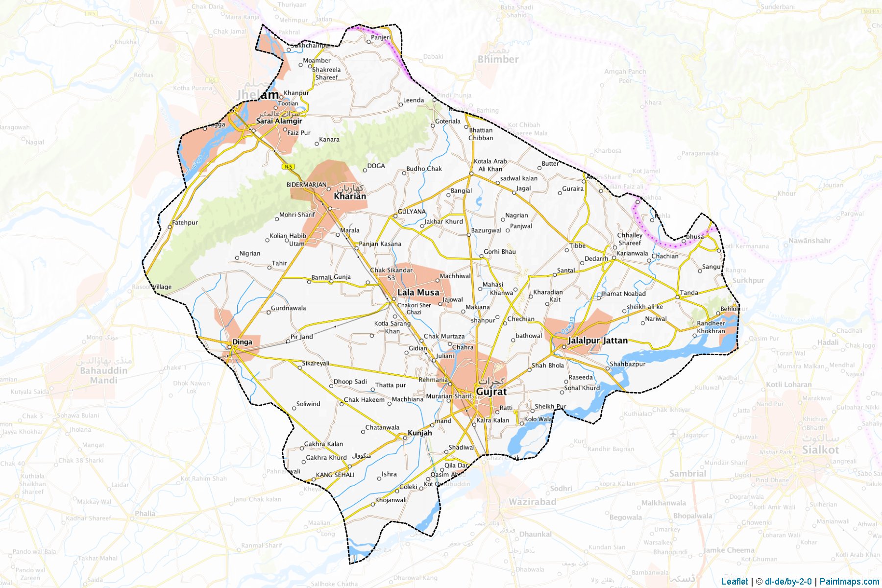 Gujrat (Punjab) Map Cropping Samples-1